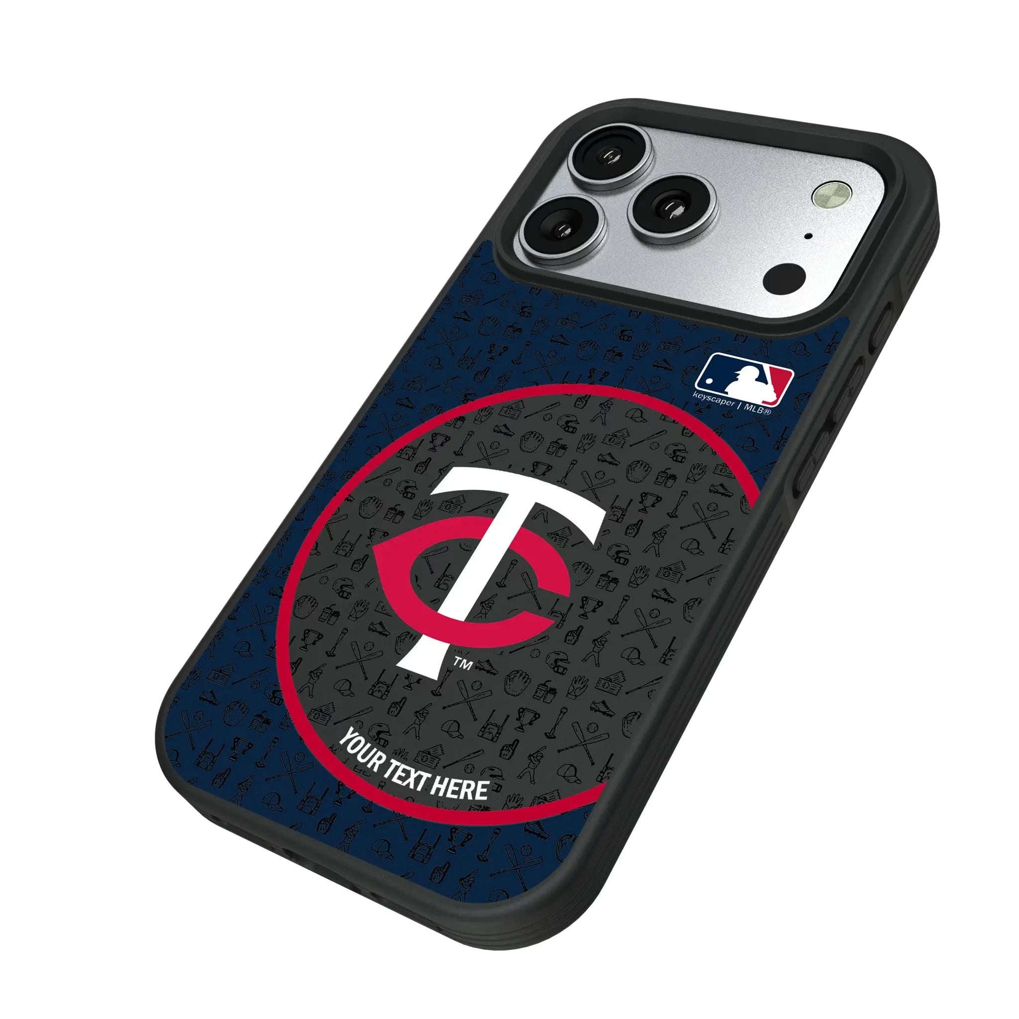 Minnesota Twins Personalized Circle iPhone Bump Phone Case for Apple iPhone - Isometric View#Device_iPhone 17 Pro