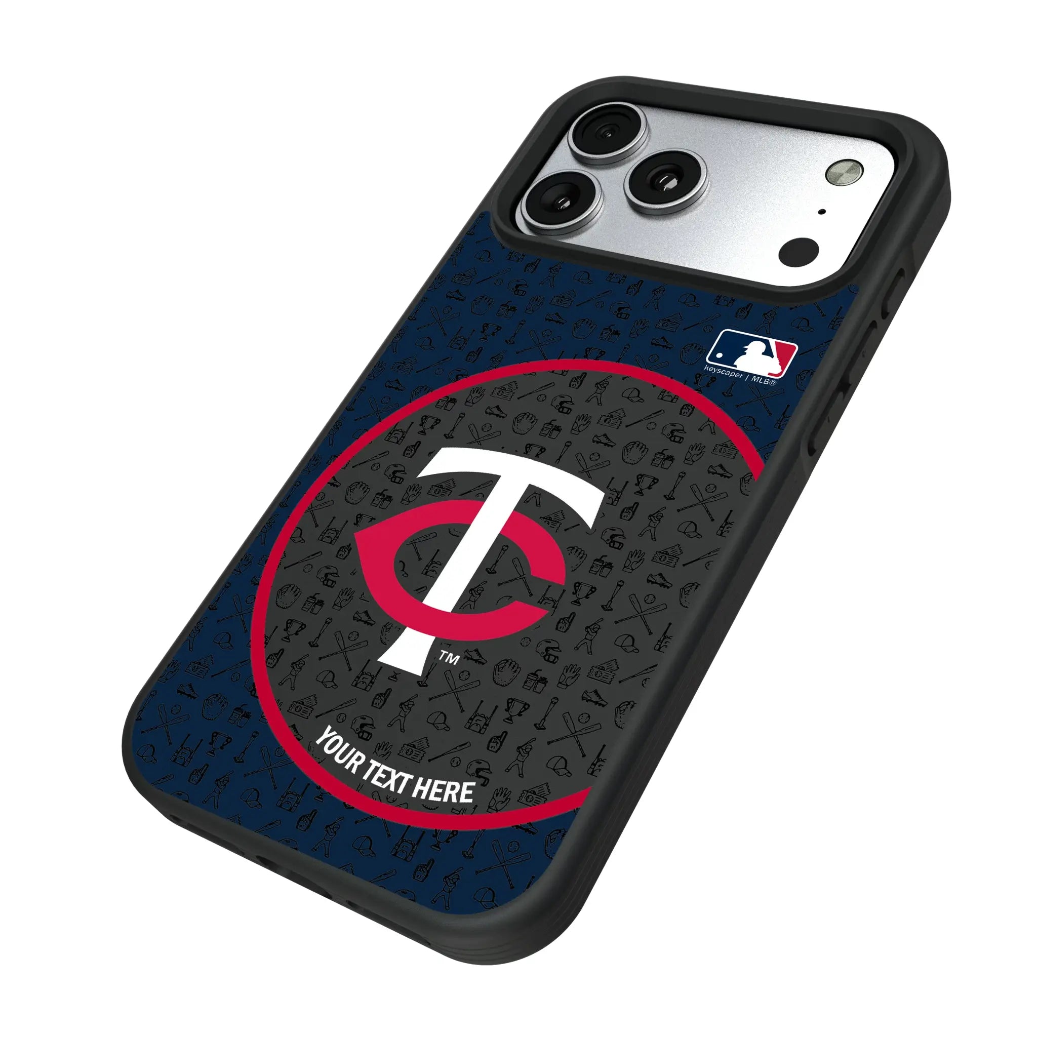 Minnesota Twins Personalized Circle iPhone Bump Phone Case for Apple iPhone - Isometric View#Device_iPhone 17 Pro Max