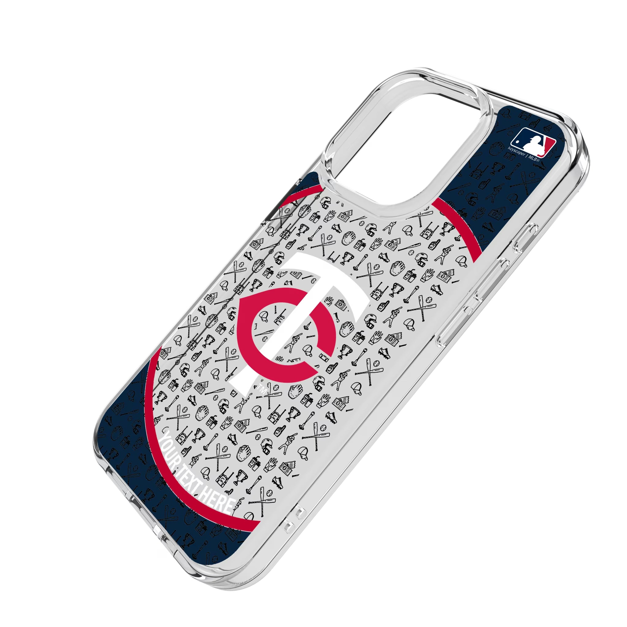 Minnesota Twins Personalized Circle iPhone Clear Phone Case for Apple iPhone - Isometric View