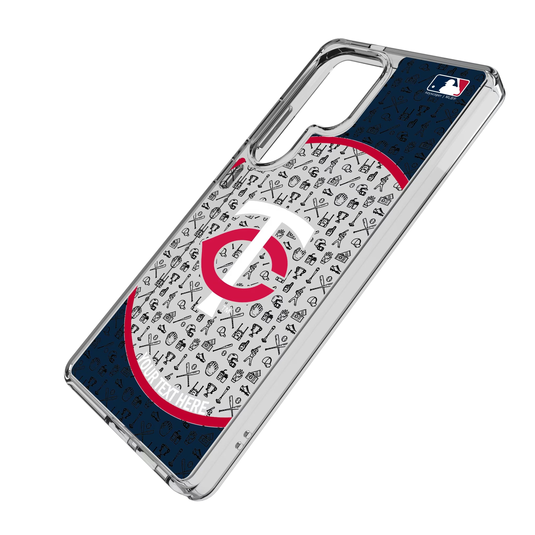 Minnesota Twins Personalized Circle Galaxy Clear Phone Case for Samsung Galaxy - Isometric View