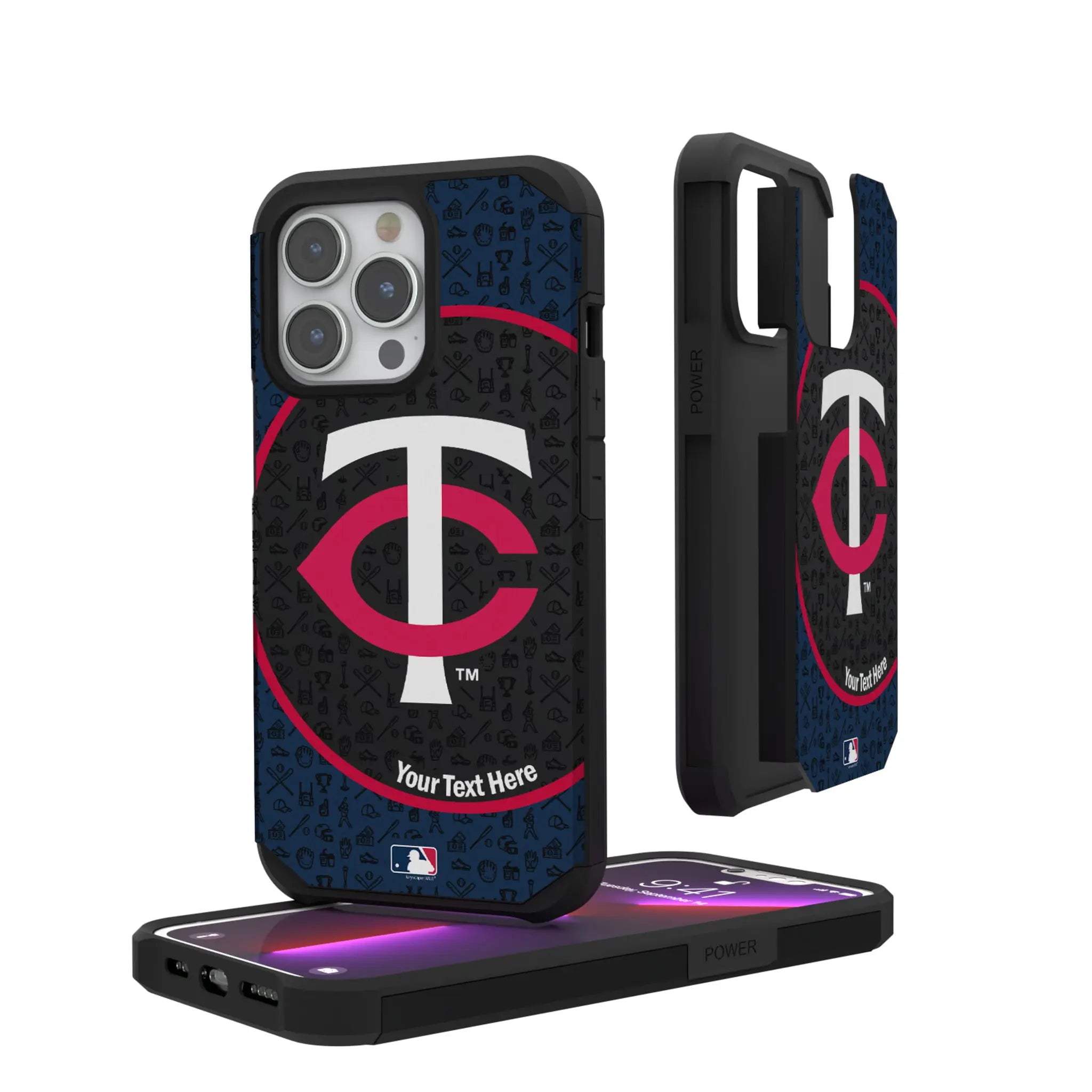 Minnesota Twins Personalized Circle iPhone Rugged Phone Case for Apple iPhone