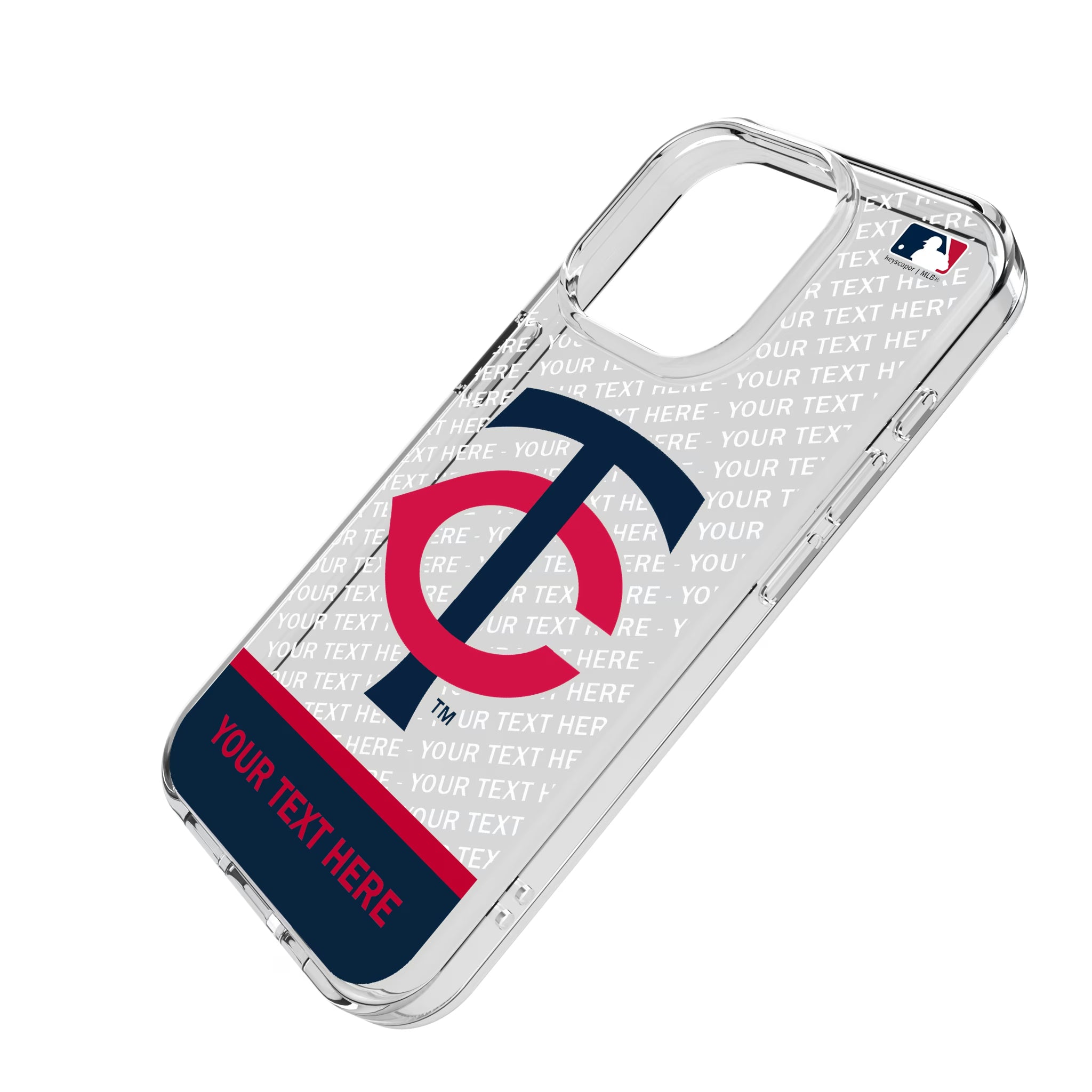 Minnesota Twins Personalized EndZone Plus iPhone Clear Phone Case for Apple iPhone - Isometric View