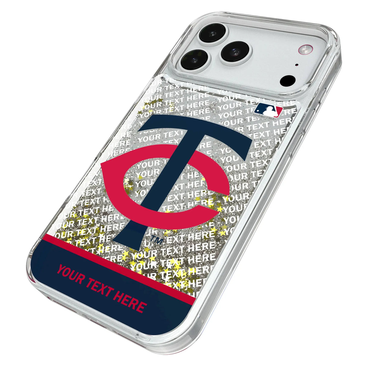Minnesota Twins Personalized EndZone Plus iPhone Glitter Phone Case for Apple iPhone - Isometric View#Device_iPhone 18 Pro Max