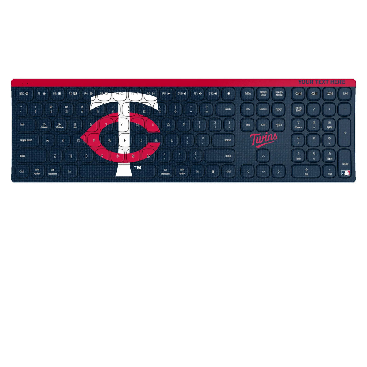 Minnesota Twins Personalized Endzone Solid KKB605 Curved Wireless Keyboard