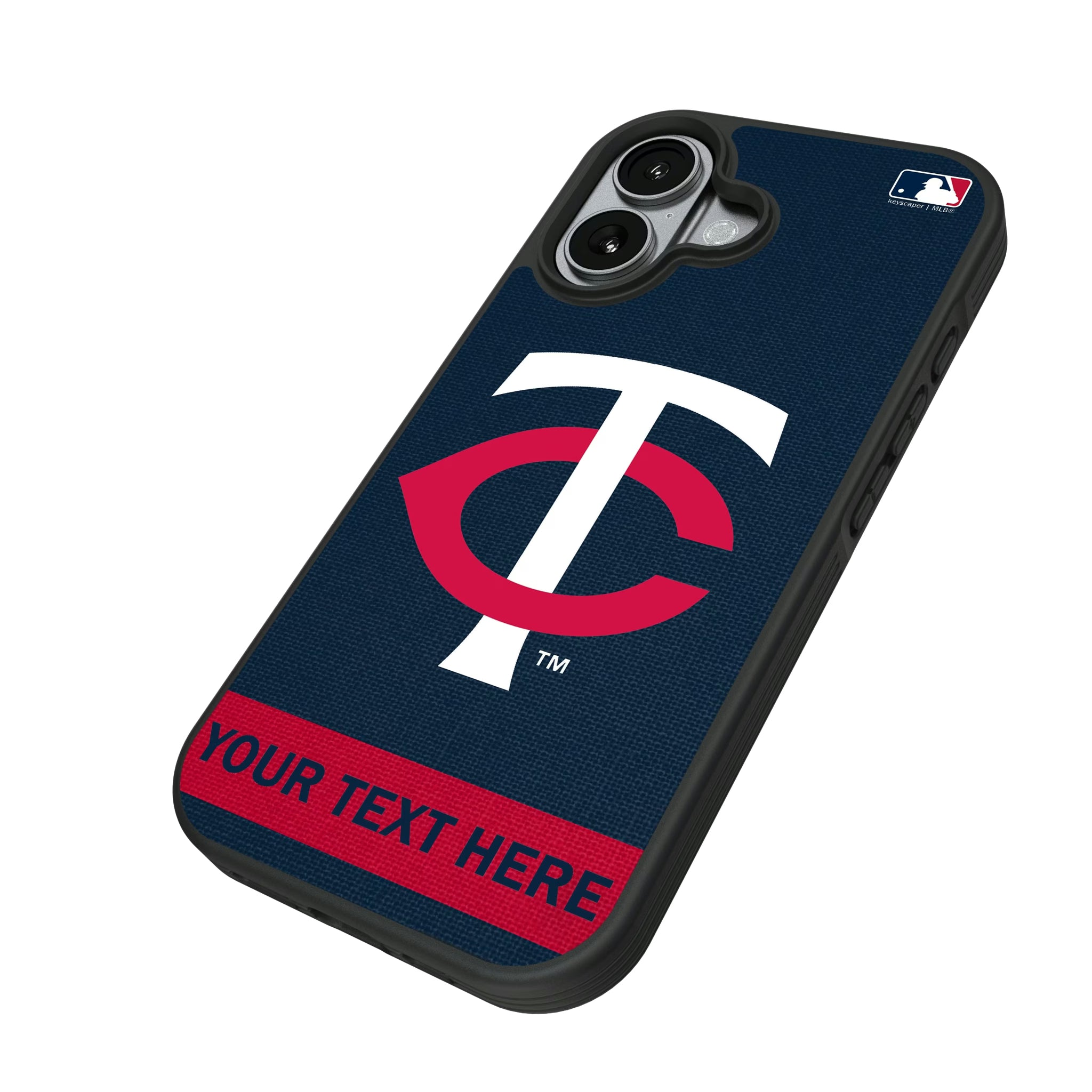 Minnesota Twins Personalized Stripe iPhone Bump Phone Case for Apple iPhone - Isometric View#Device_iPhone 17