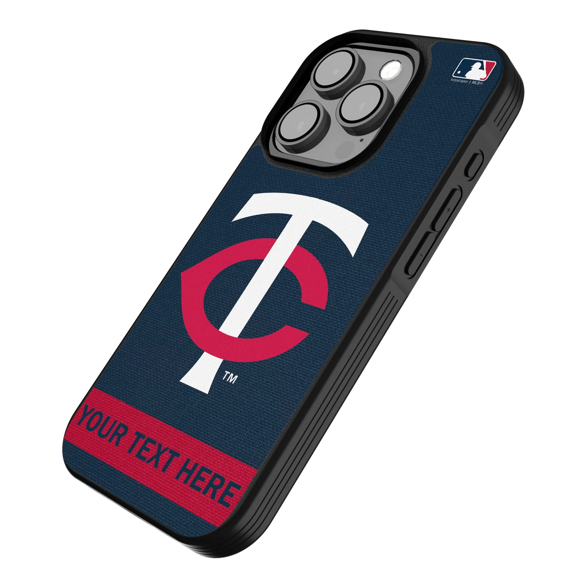 Minnesota Twins Personalized Stripe iPhone Bump Phone Case for Apple iPhone - Isometric View