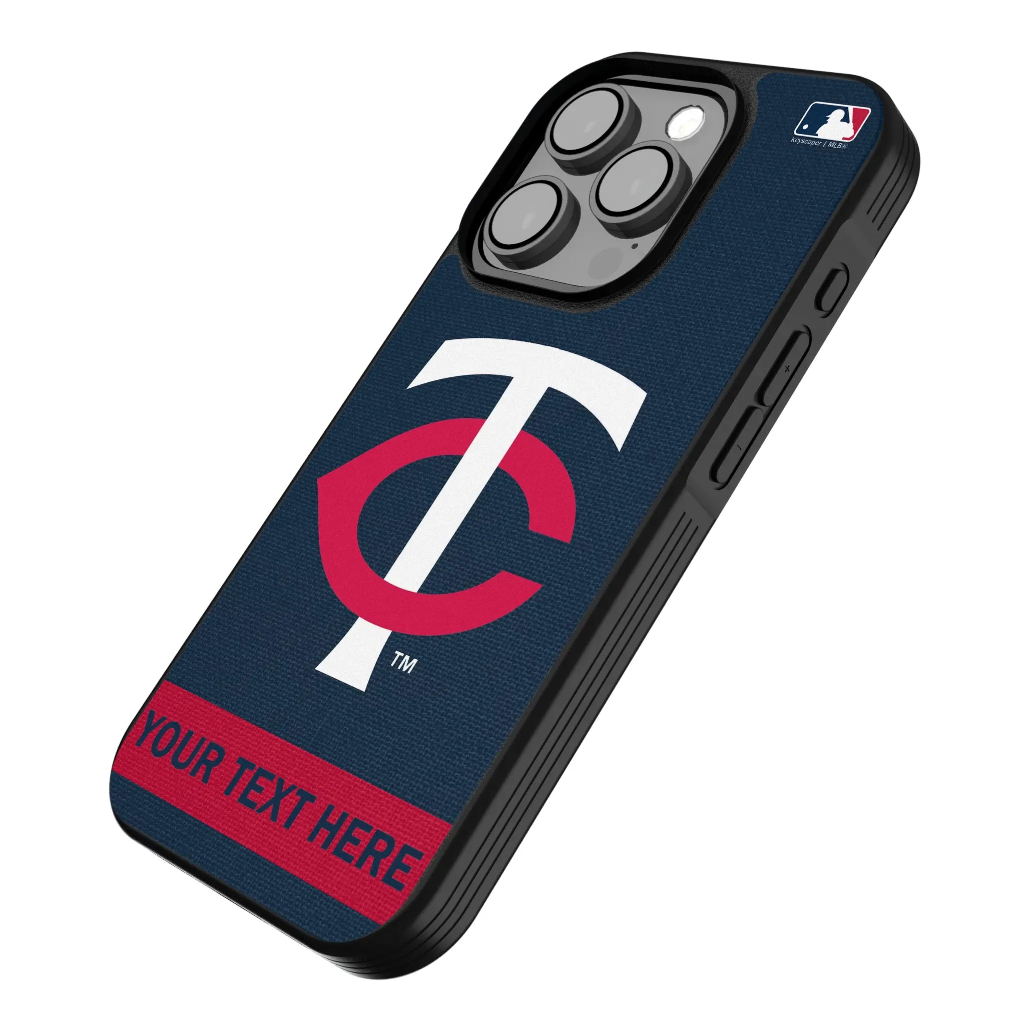 Minnesota Twins Personalized Stripe iPhone Bump Phone Case for Apple iPhone - Isometric View