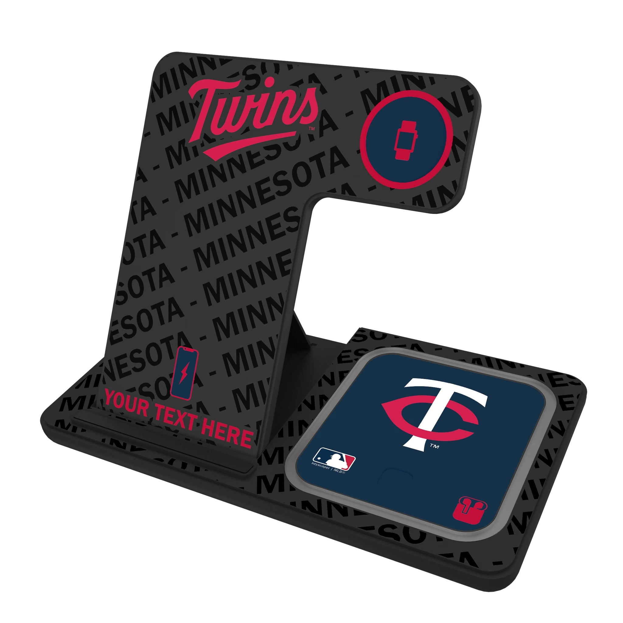 Minnesota Twins Personalized Tilt 3 in 1 Charging Station