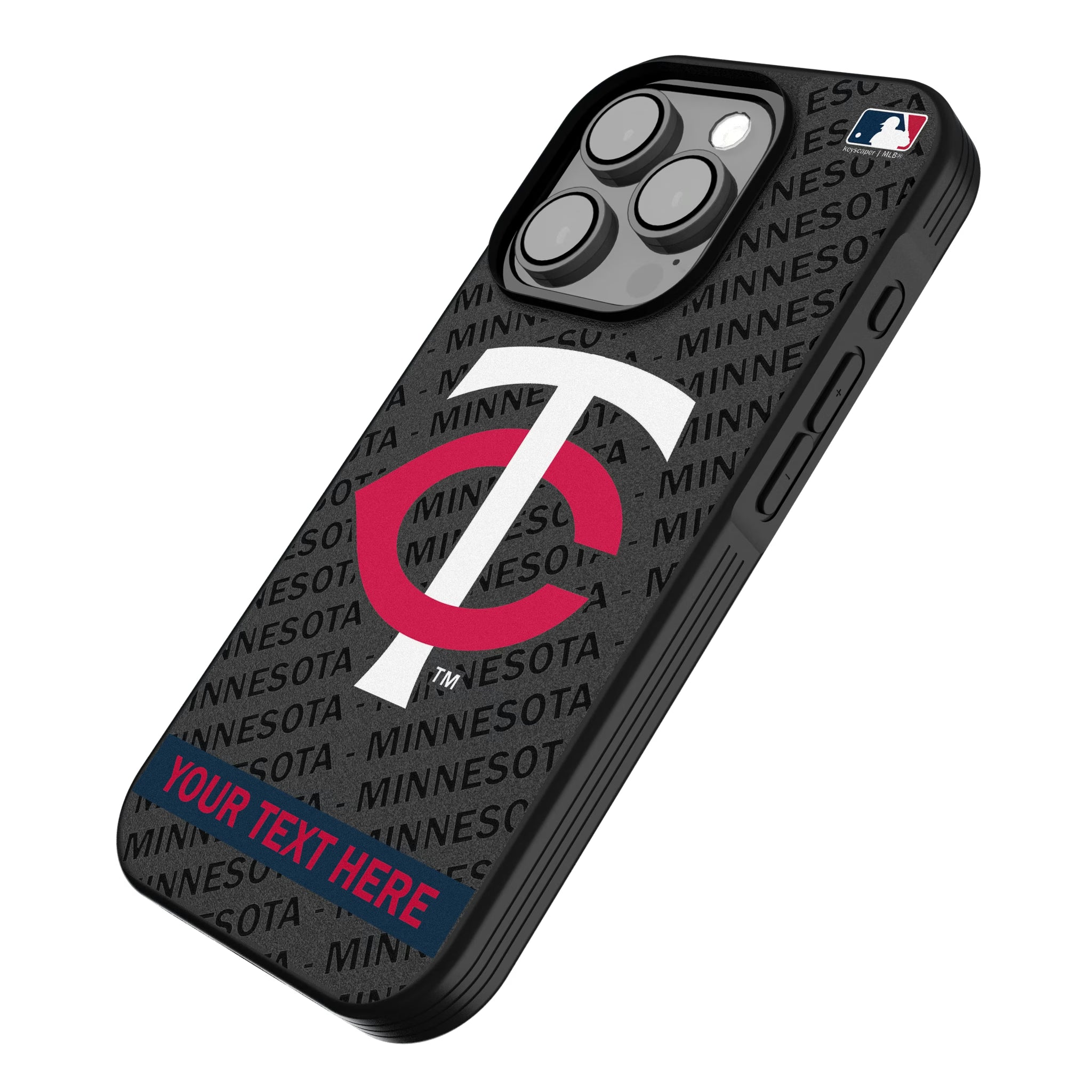 Minnesota Twins Personalized Tilt iPhone Bump Phone Case for Apple iPhone - Isometric View