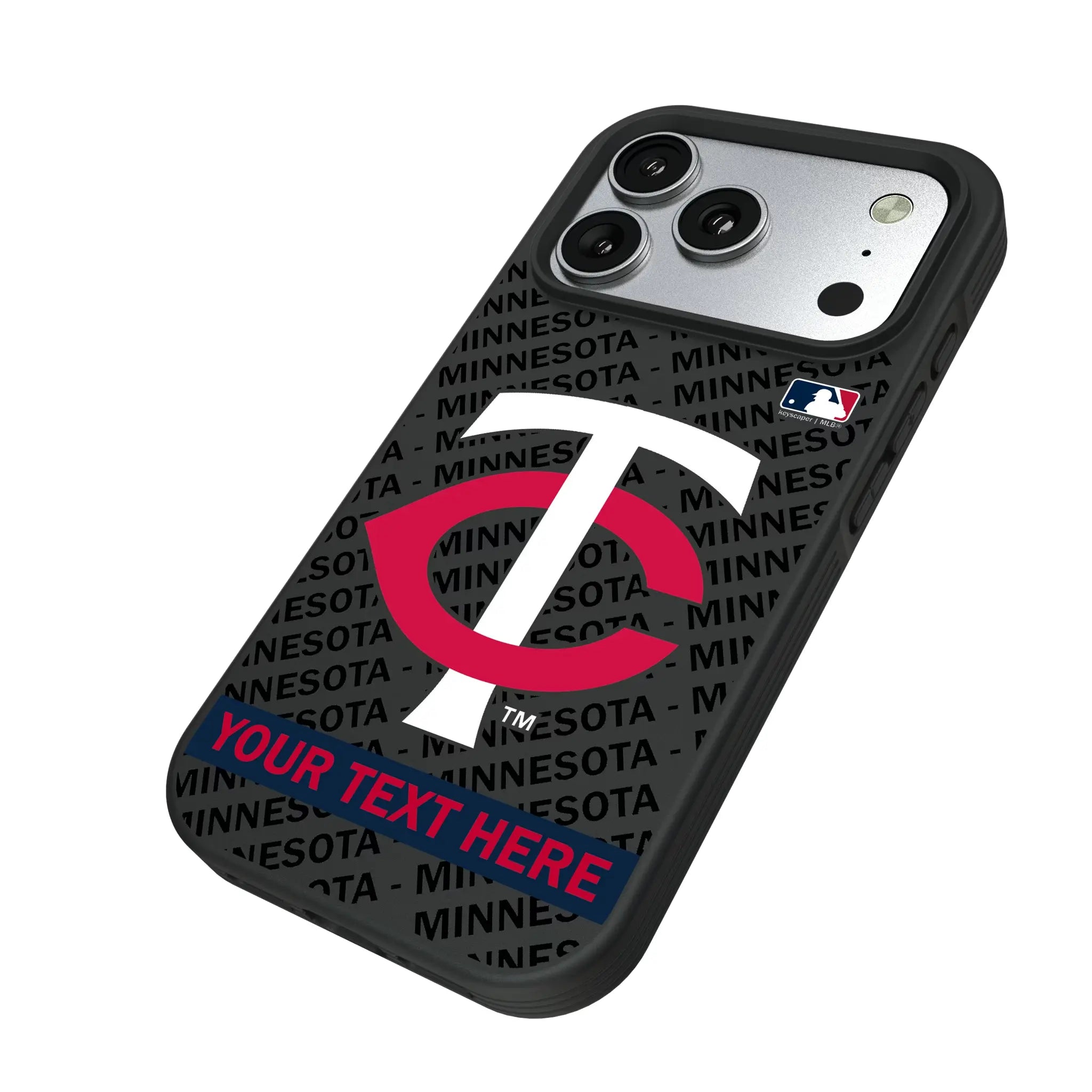 Minnesota Twins Personalized Tilt iPhone Bump Phone Case for Apple iPhone - Isometric View#Device_iPhone 17 Pro
