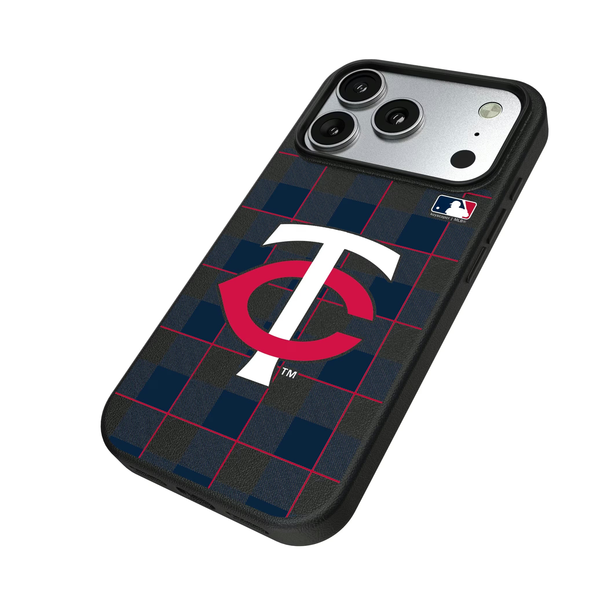 Minnesota Twins Plaid iPhone MagSafe Compatible Phone Case for Apple iPhone - Isometric View#Device_iPhone 17 Pro