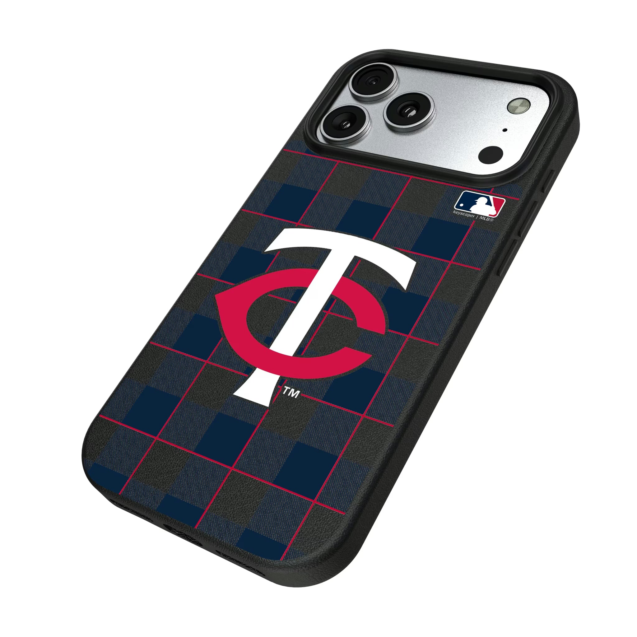 Minnesota Twins Plaid iPhone MagSafe Compatible Phone Case for Apple iPhone - Isometric View#Device_iPhone 17 Pro Max