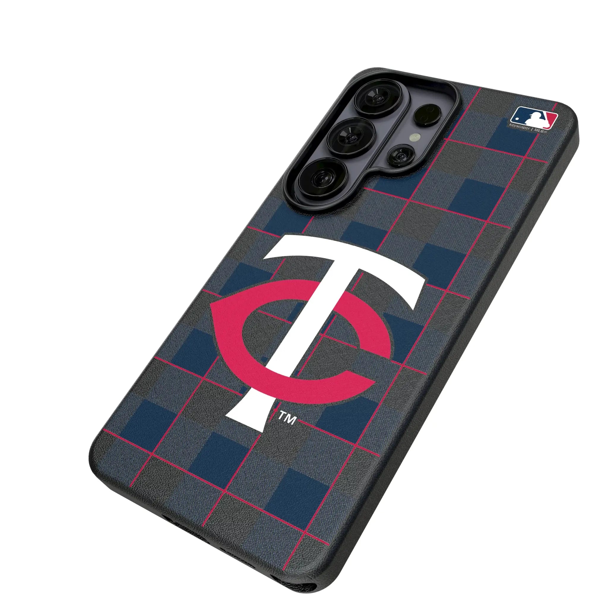Minnesota Twins Plaid Galaxy MagSafe Compatible Phone Case for Samsung Galaxy - Isometric View#Device_Galaxy S26 Ultra