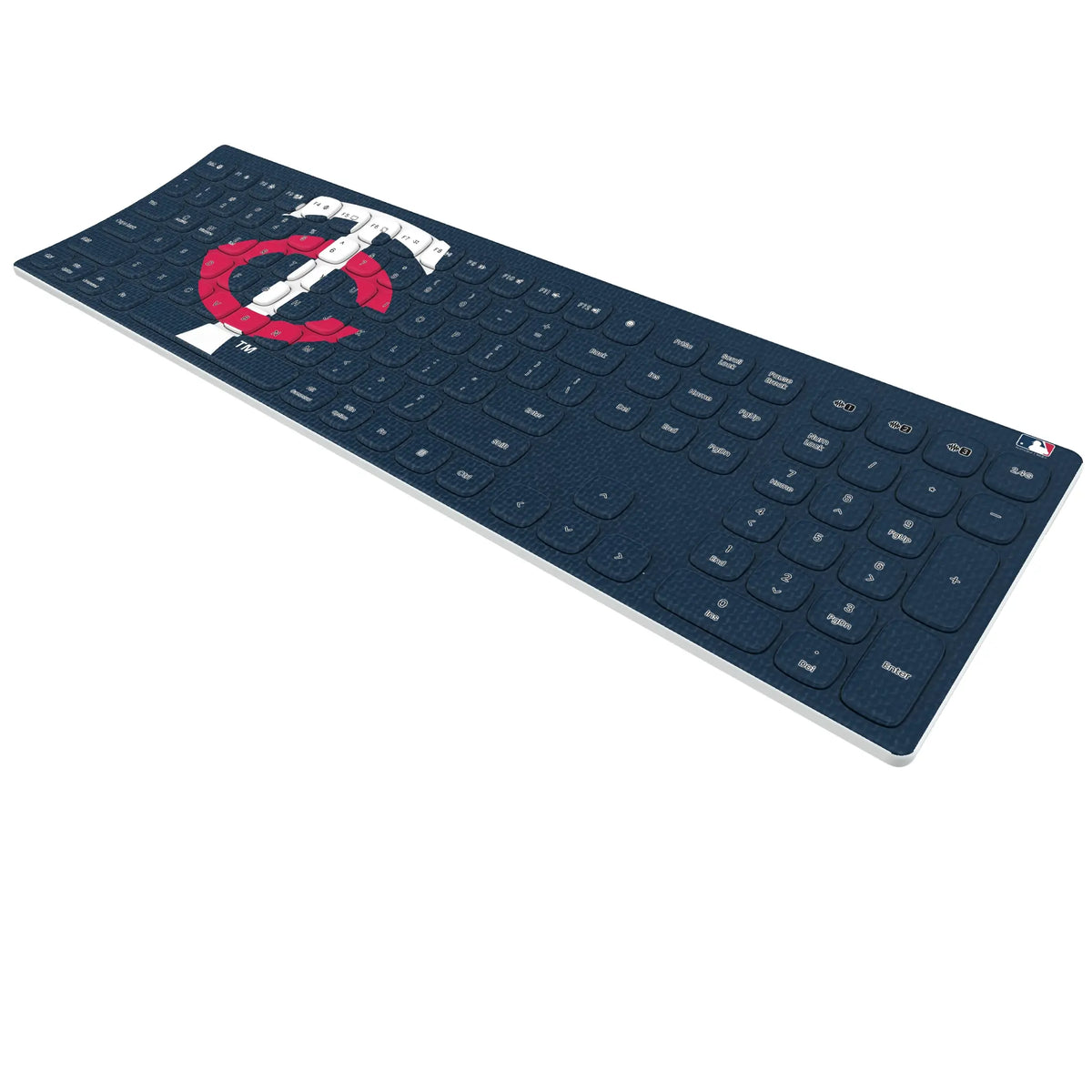 Minnesota Twins Solid KKB605 Curved Wireless Keyboard - Isometric View