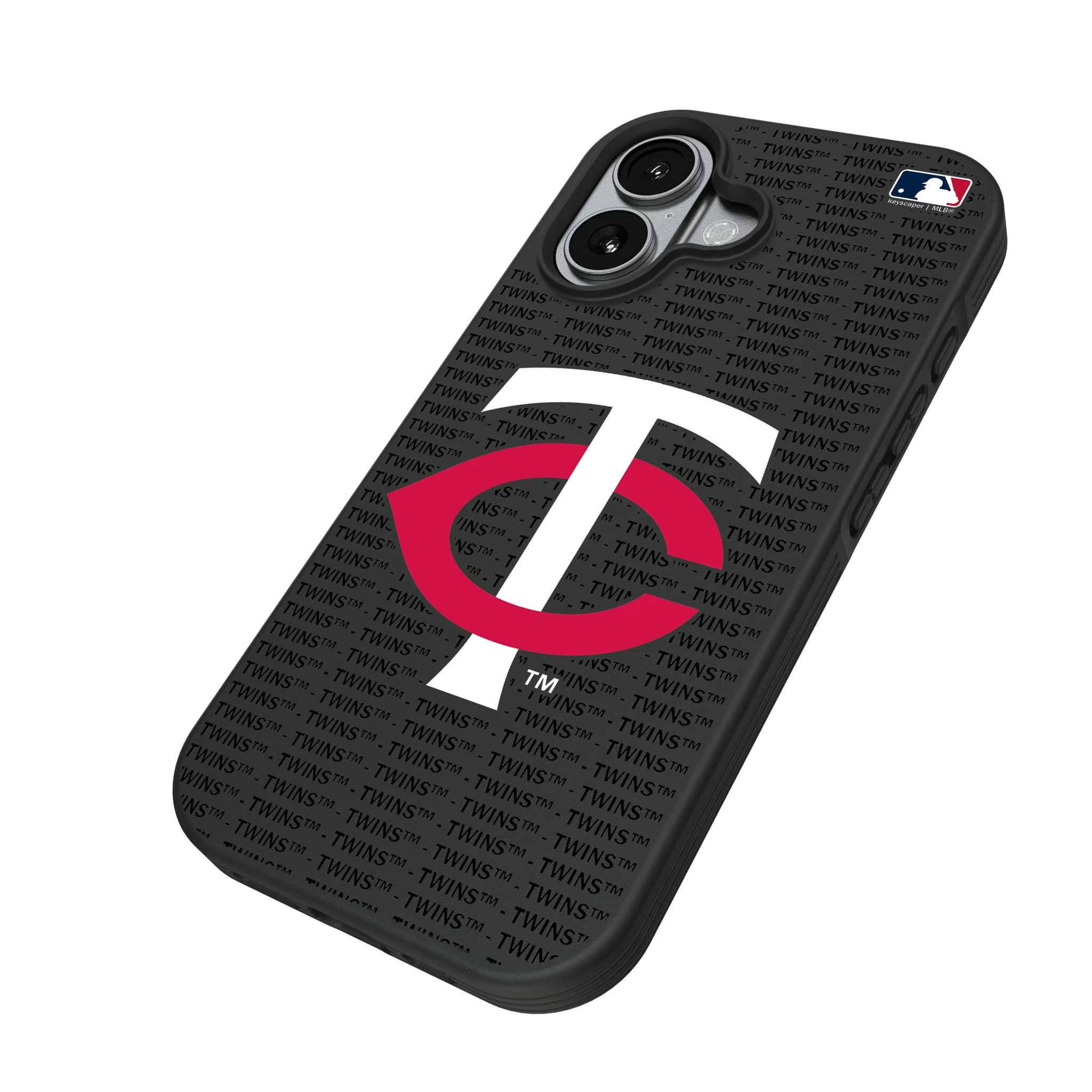 Minnesota Twins Text Backdrop iPhone Bump Phone Case for Apple iPhone - Isometric View#Device_iPhone 17