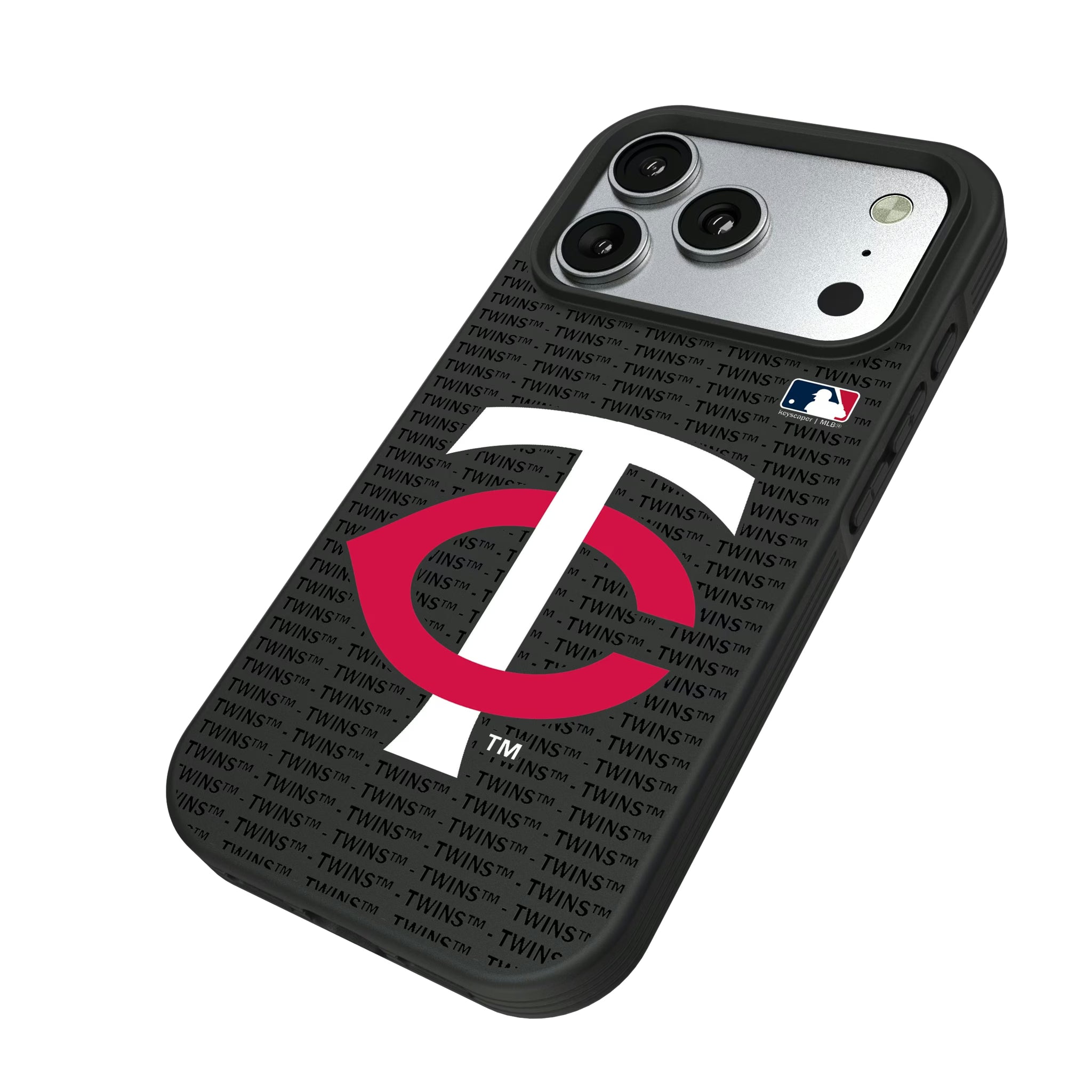 Minnesota Twins Text Backdrop iPhone Bump Phone Case for Apple iPhone - Isometric View#Device_iPhone 17 Pro