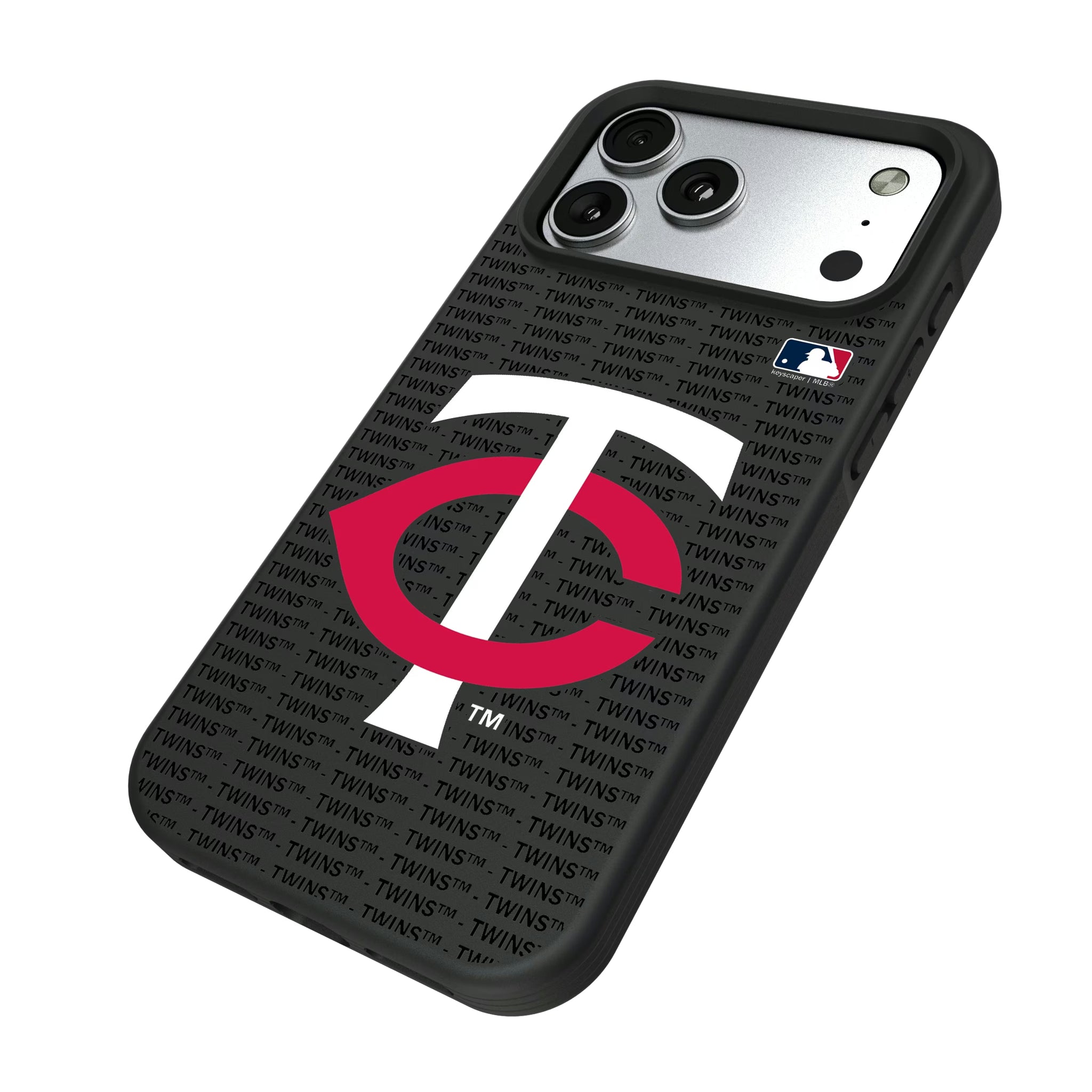 Minnesota Twins Text Backdrop iPhone Bump Phone Case for Apple iPhone - Isometric View#Device_iPhone 17 Pro Max