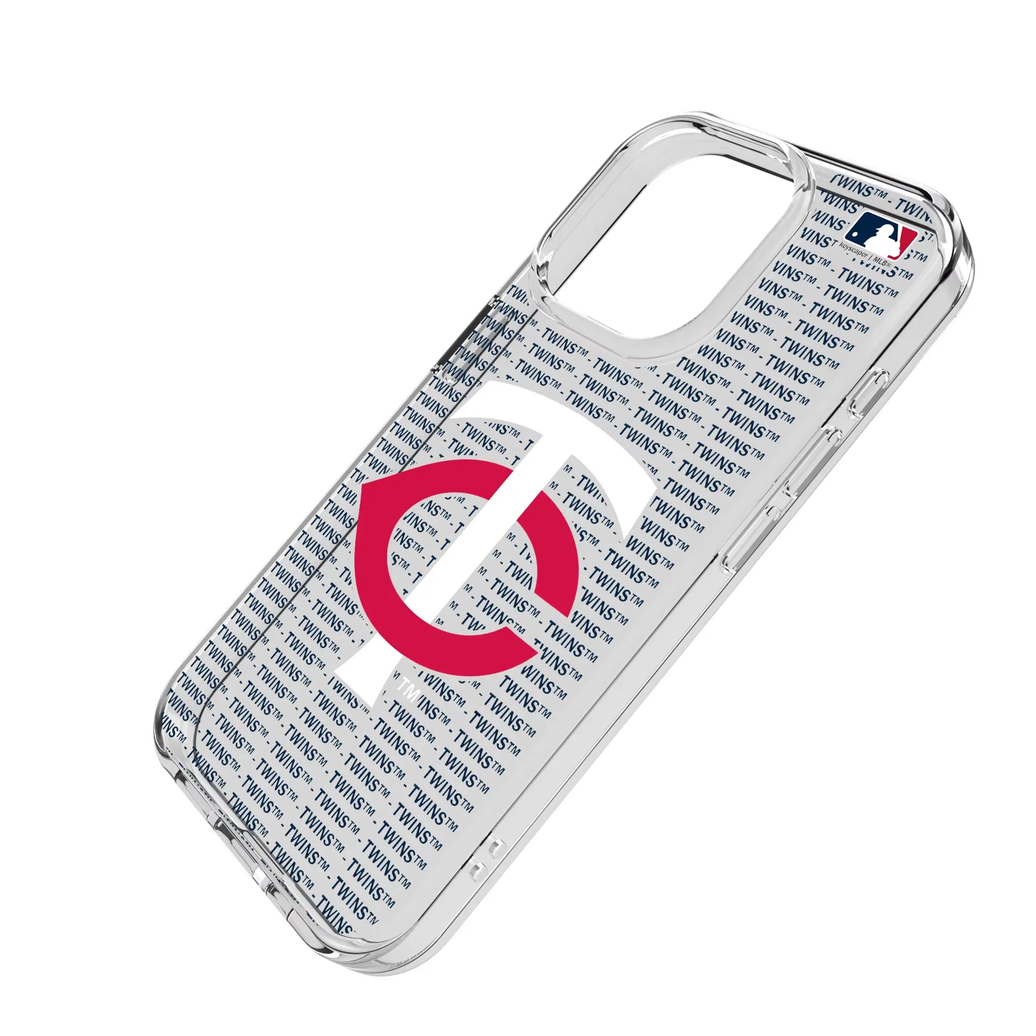 Minnesota Twins Text Backdrop iPhone Clear Phone Case for Apple iPhone - Isometric View