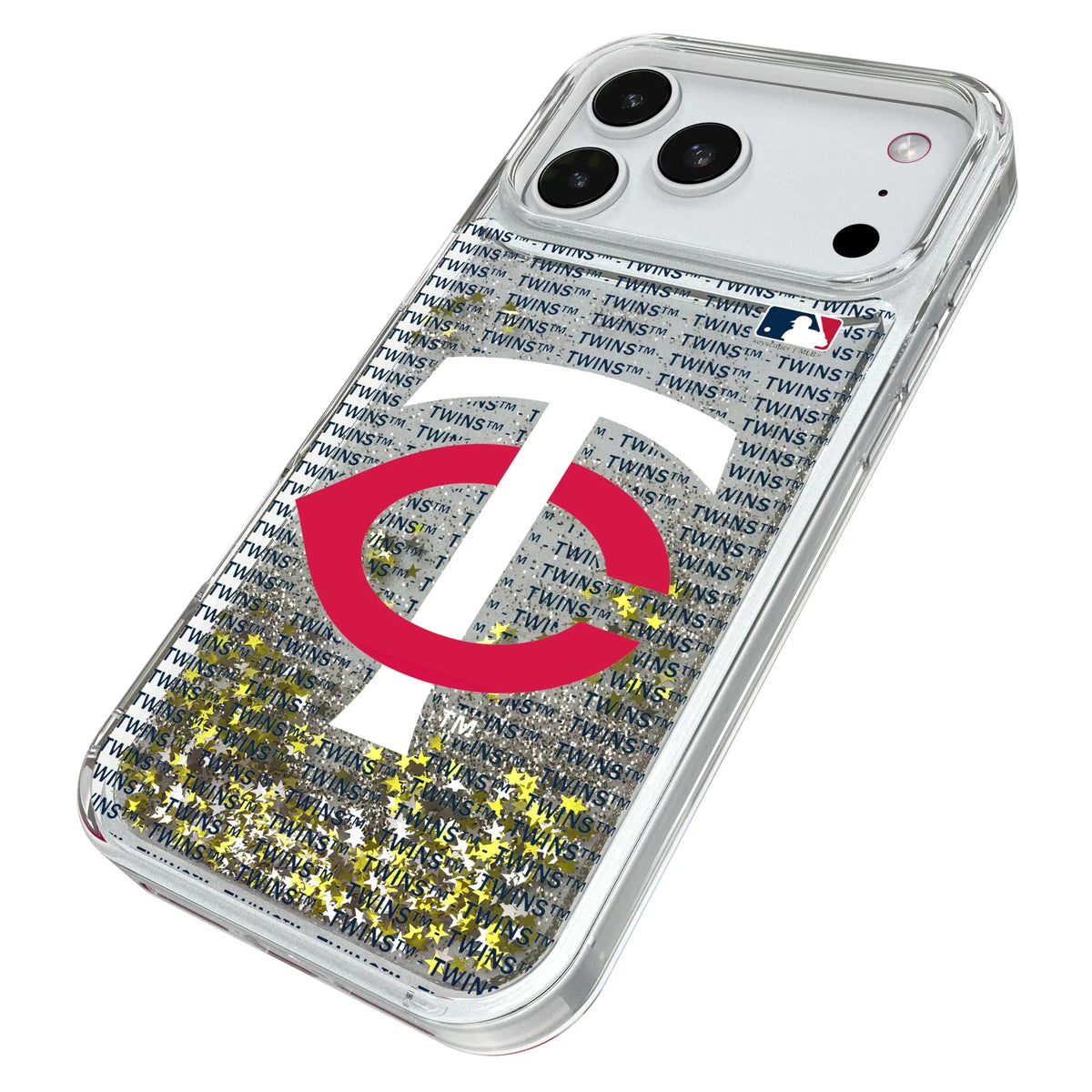 Minnesota Twins Text Backdrop iPhone Glitter Phone Case for Apple iPhone - Isometric View#Device_iPhone 18 Pro Max