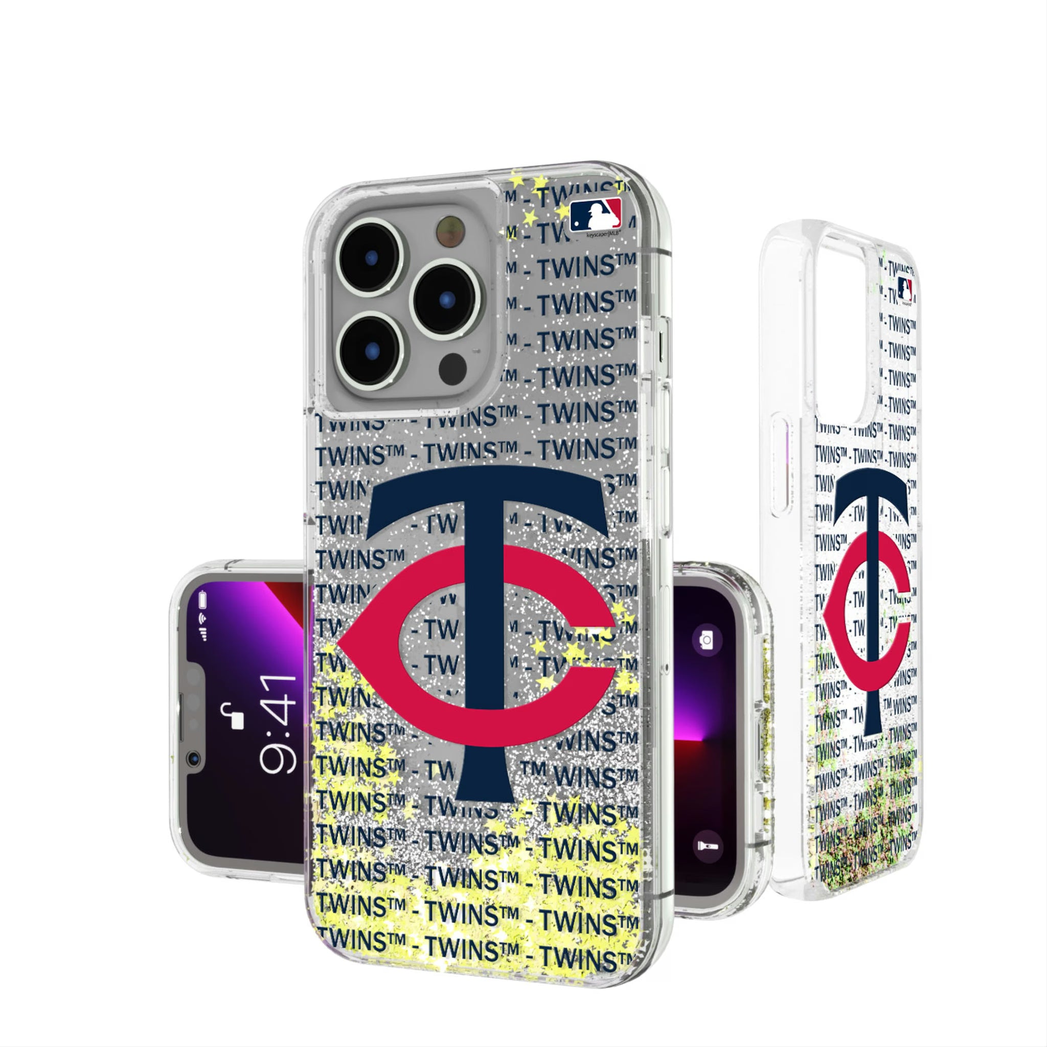 Minnesota Twins Text Backdrop iPhone Glitter Phone Case for Apple iPhone