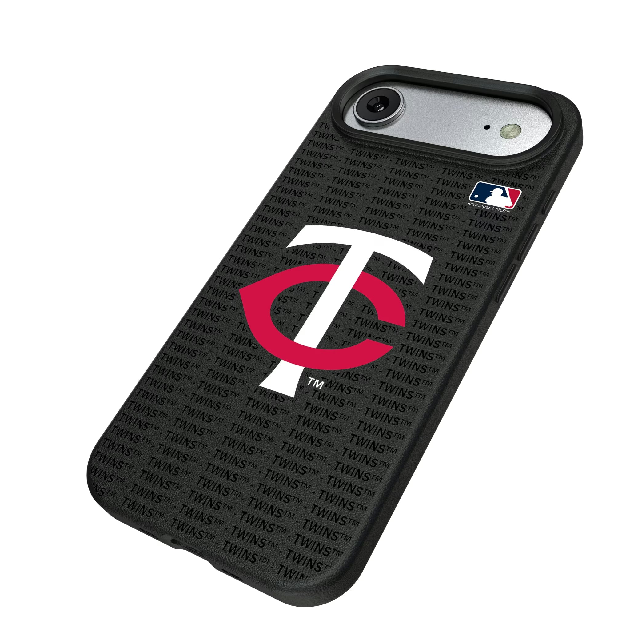 Minnesota Twins Text Backdrop iPhone MagSafe Compatible Phone Case for Apple iPhone - Isometric View#Device_iPhone Air