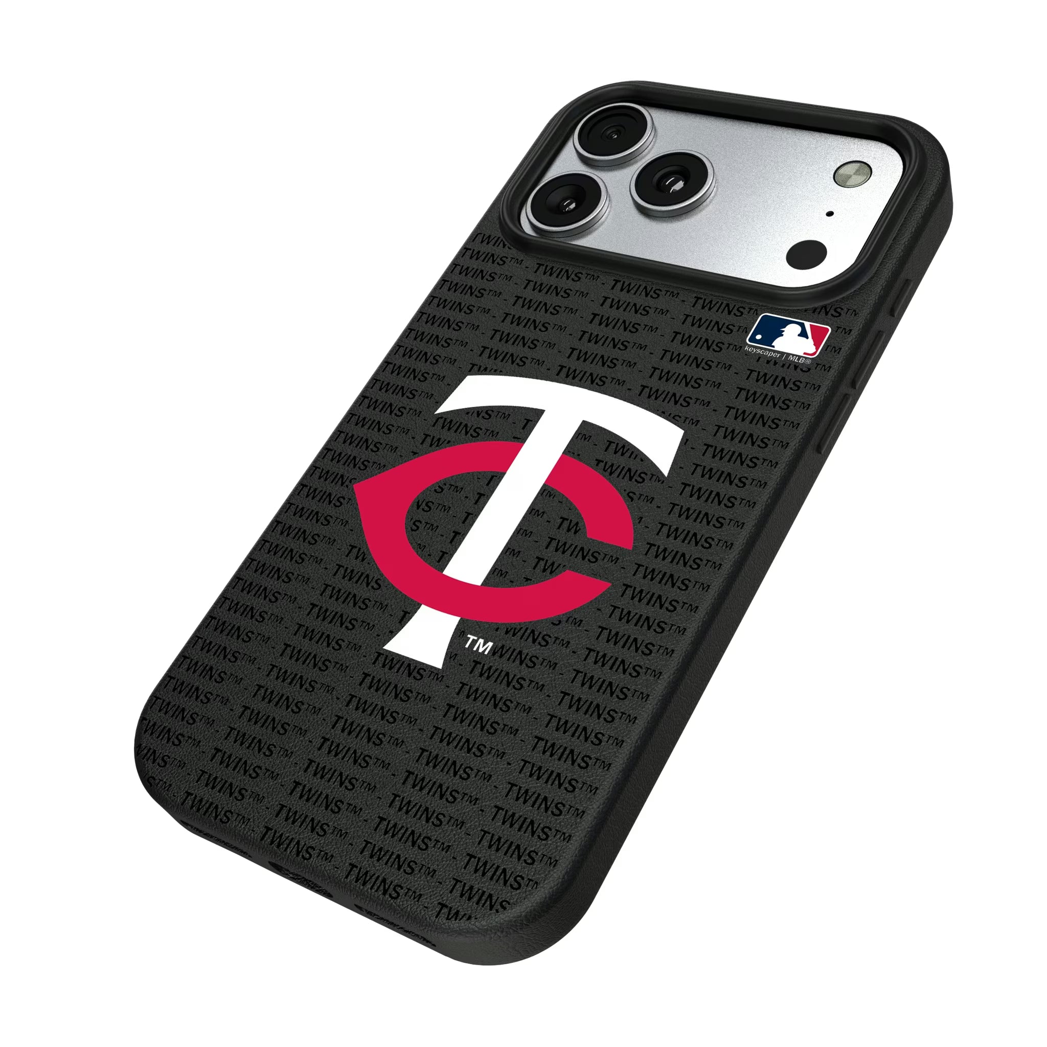 Minnesota Twins Text Backdrop iPhone MagSafe Compatible Phone Case for Apple iPhone - Isometric View#Device_iPhone 17 Pro Max