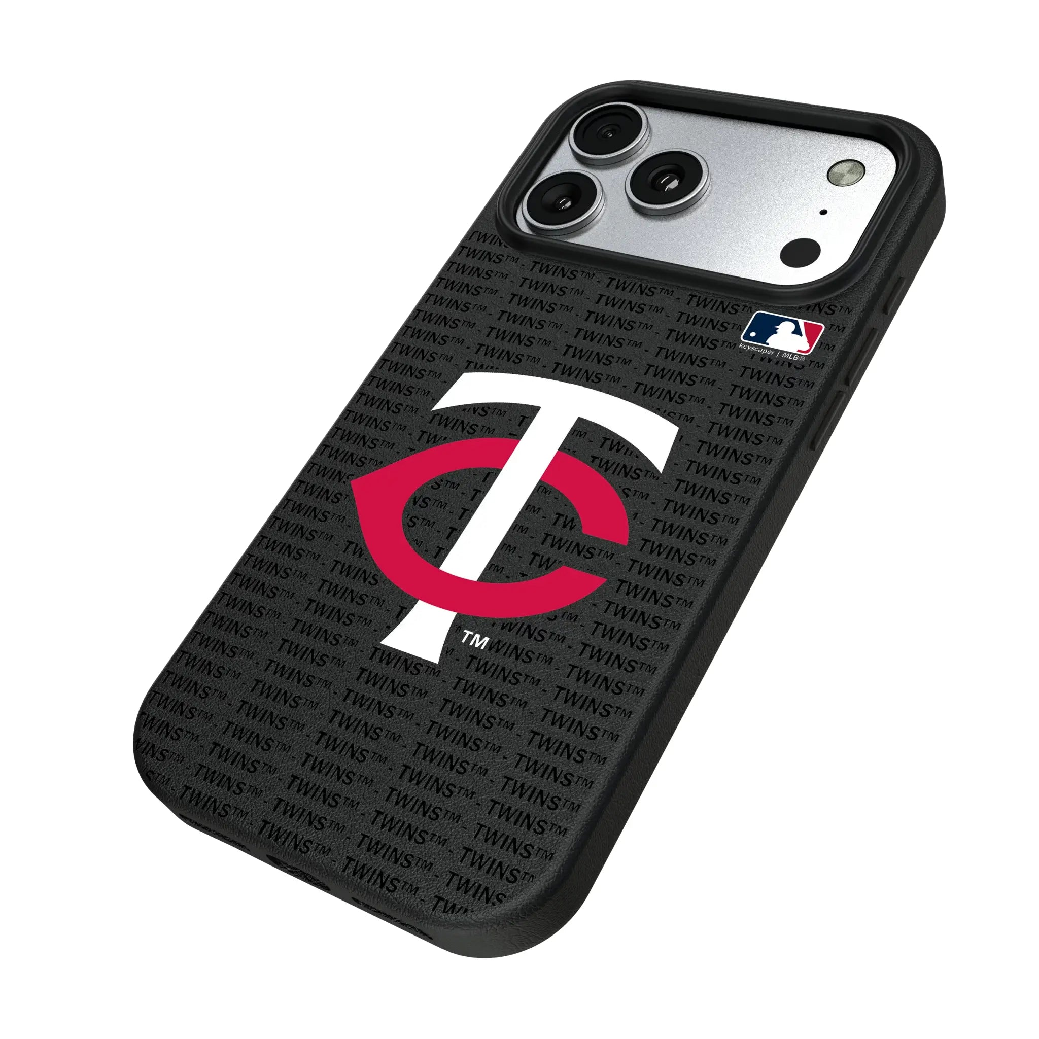 Minnesota Twins Text Backdrop iPhone MagSafe Compatible Phone Case for Apple iPhone - Isometric View#Device_iPhone 17 Pro Max