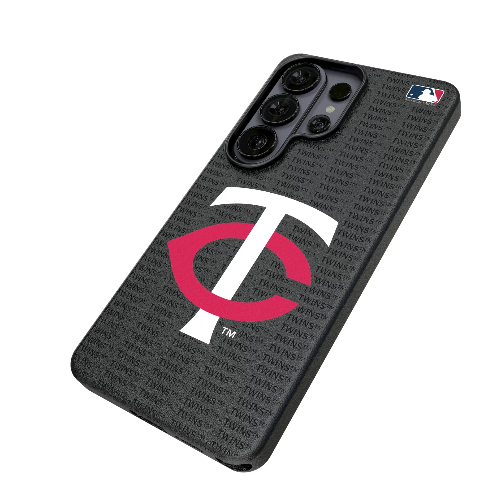 Minnesota Twins Text Backdrop Galaxy MagSafe Compatible Phone Case for Samsung Galaxy - Isometric View#Device_Galaxy S26 Ultra
