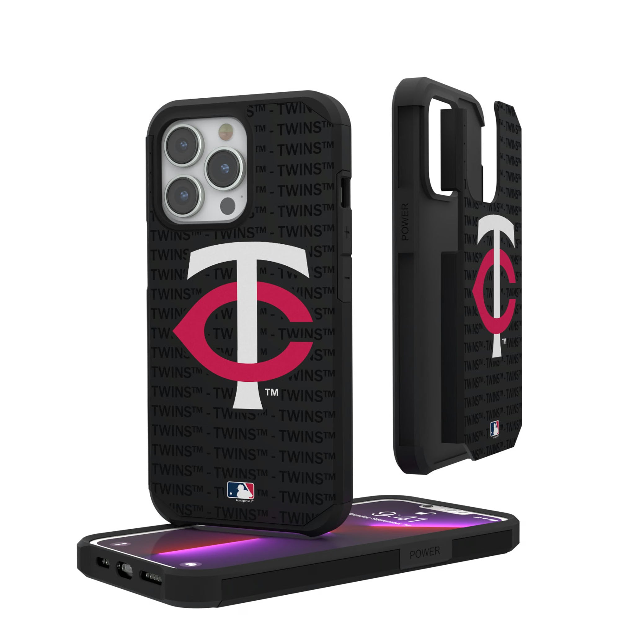 Minnesota Twins Text Backdrop iPhone Rugged Phone Case for Apple iPhone
