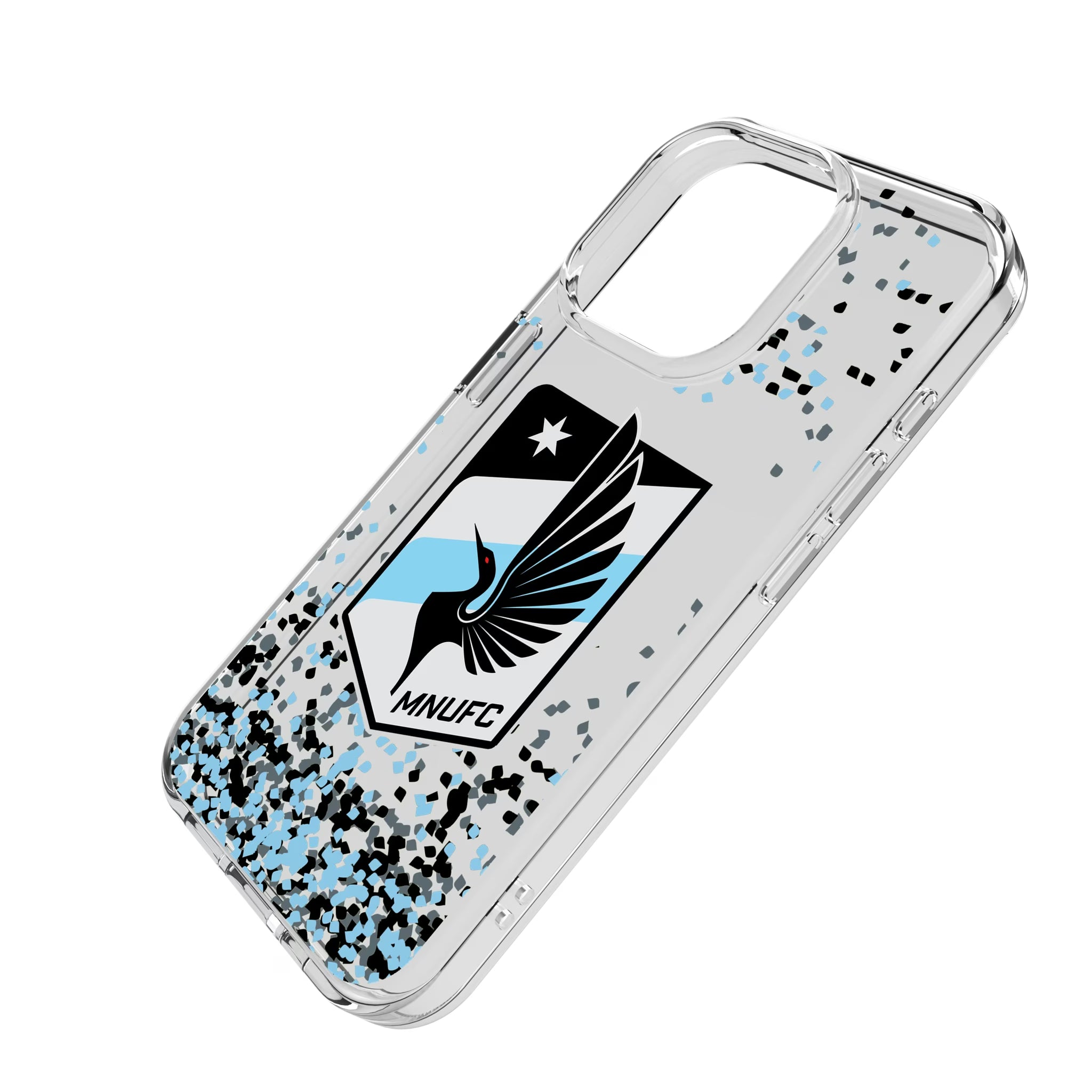 Minnesota United FC Confetti iPhone Clear Phone Case for Apple iPhone - Isometric View