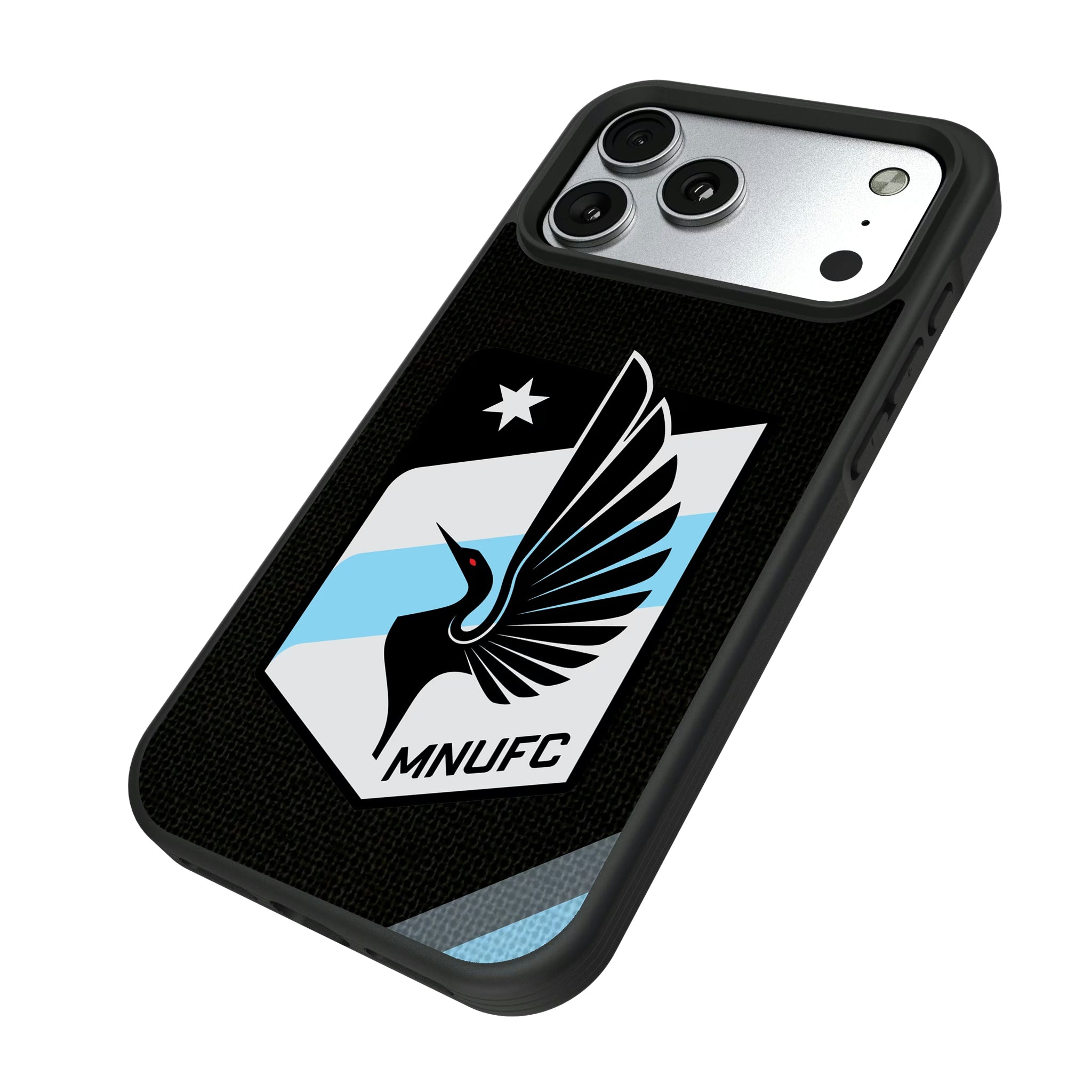 Minnesota United FC Diagonal Stripe iPhone Bump Phone Case for Apple iPhone - Isometric View#Device_iPhone 17 Pro Max