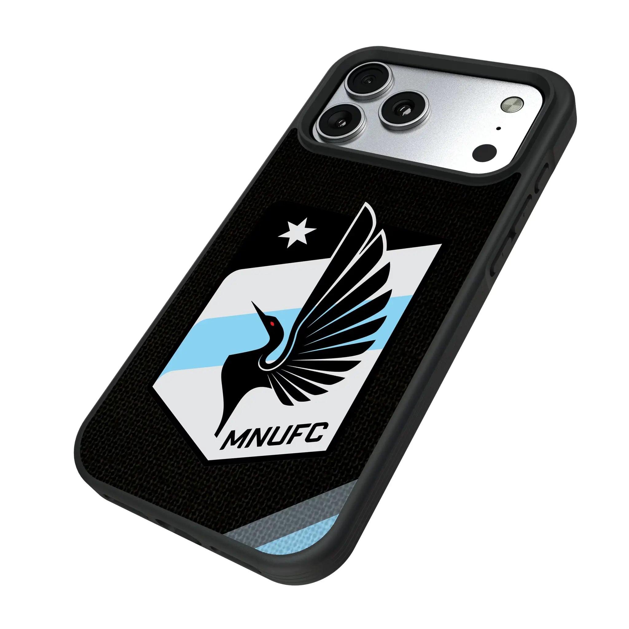 Minnesota United FC Diagonal Stripe iPhone Bump Phone Case for Apple iPhone - Isometric View#Device_iPhone 17 Pro Max