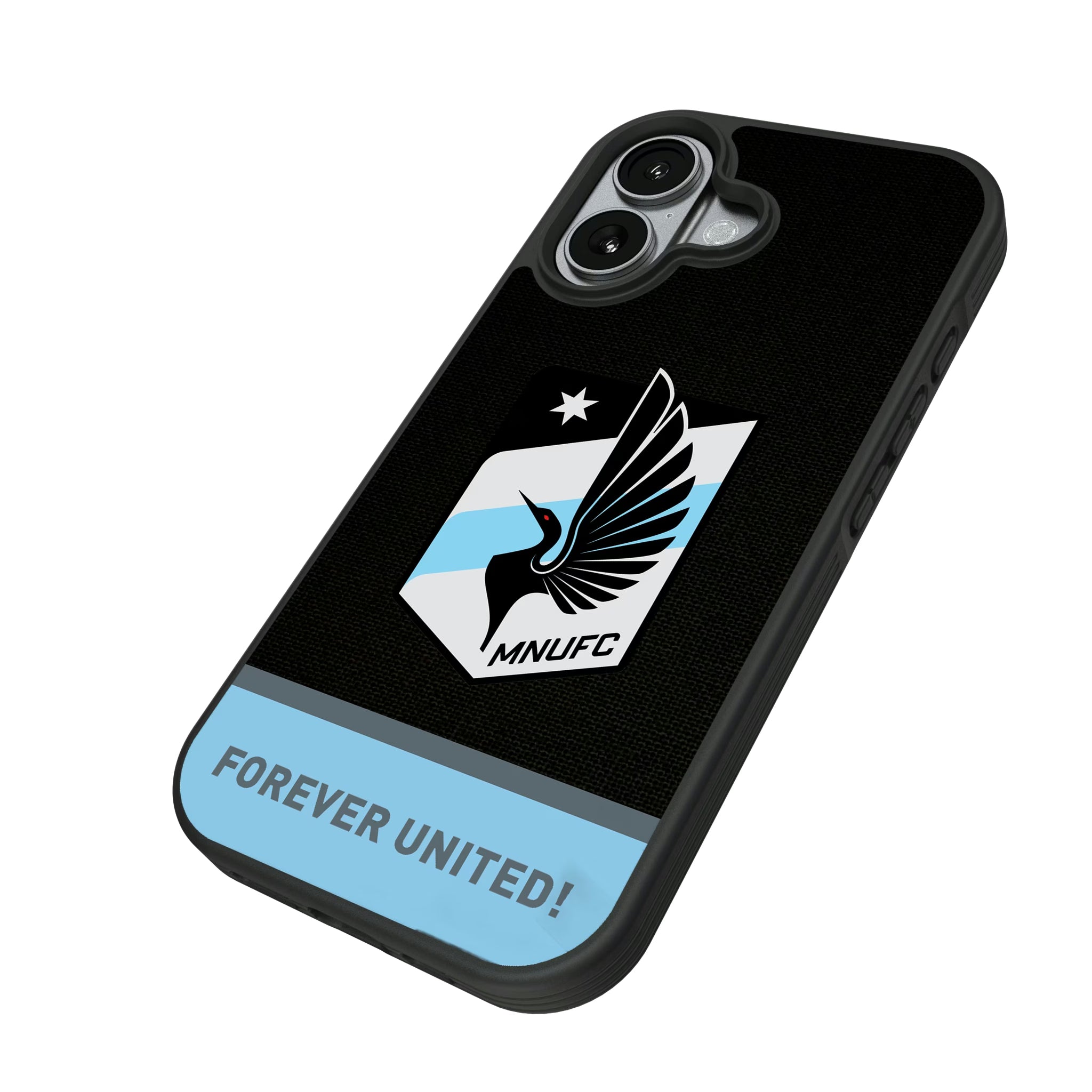 Minnesota United FC Endzone Solid iPhone Bump Phone Case for Apple iPhone - Isometric View#Device_iPhone 17