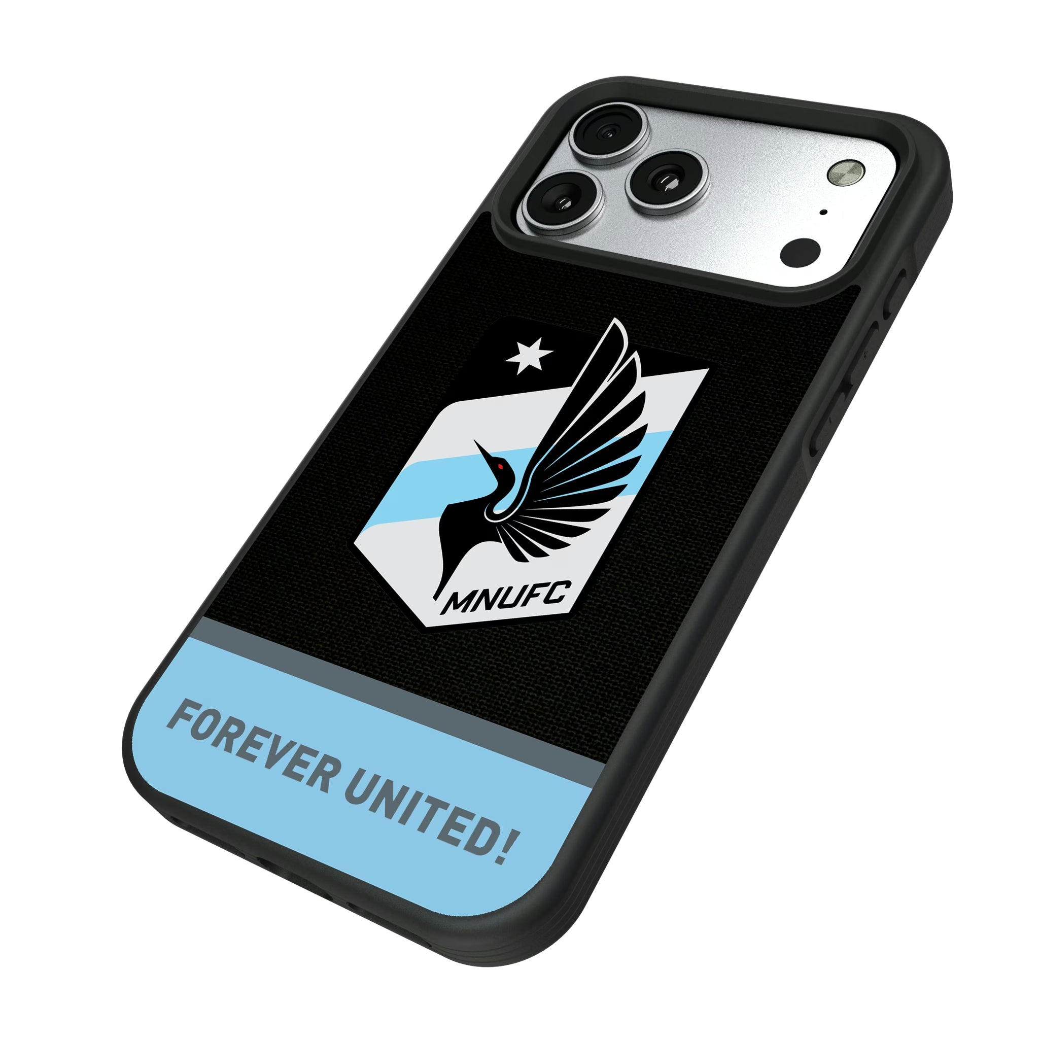Minnesota United FC Endzone Solid iPhone Bump Phone Case for Apple iPhone - Isometric View#Device_iPhone 17 Pro Max