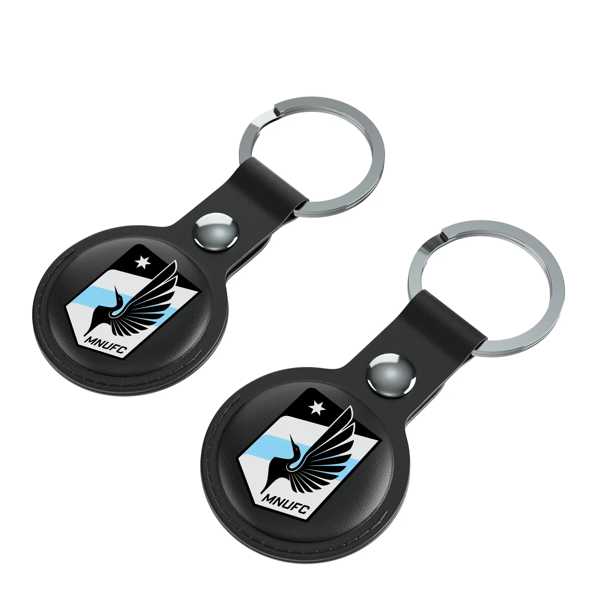Minnesota United FC Insignia AirTag Black Airtag Holder 2-Pack - Isometric View