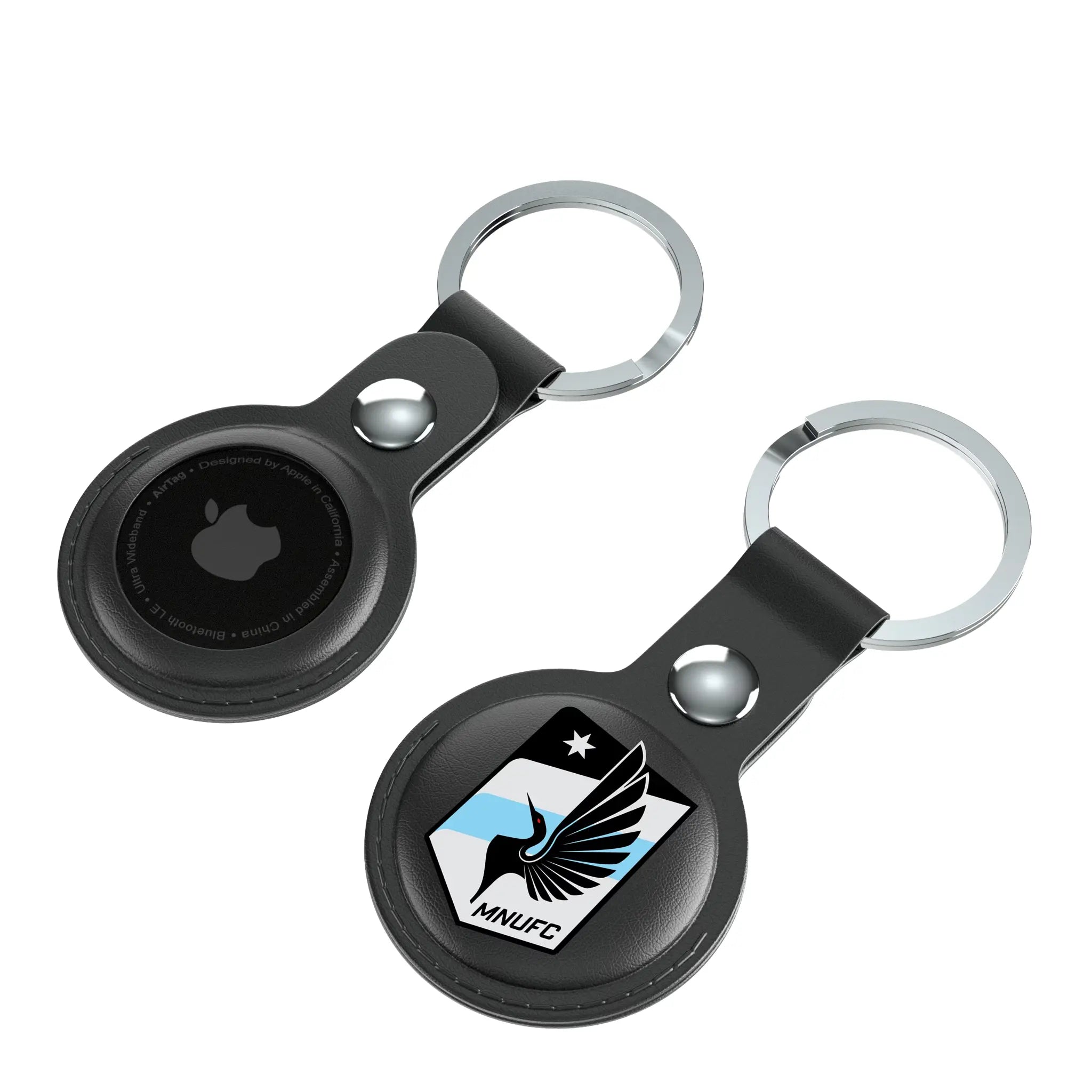 Minnesota United FC Insignia AirTag Black Airtag Holder 2-Pack - Isometric View