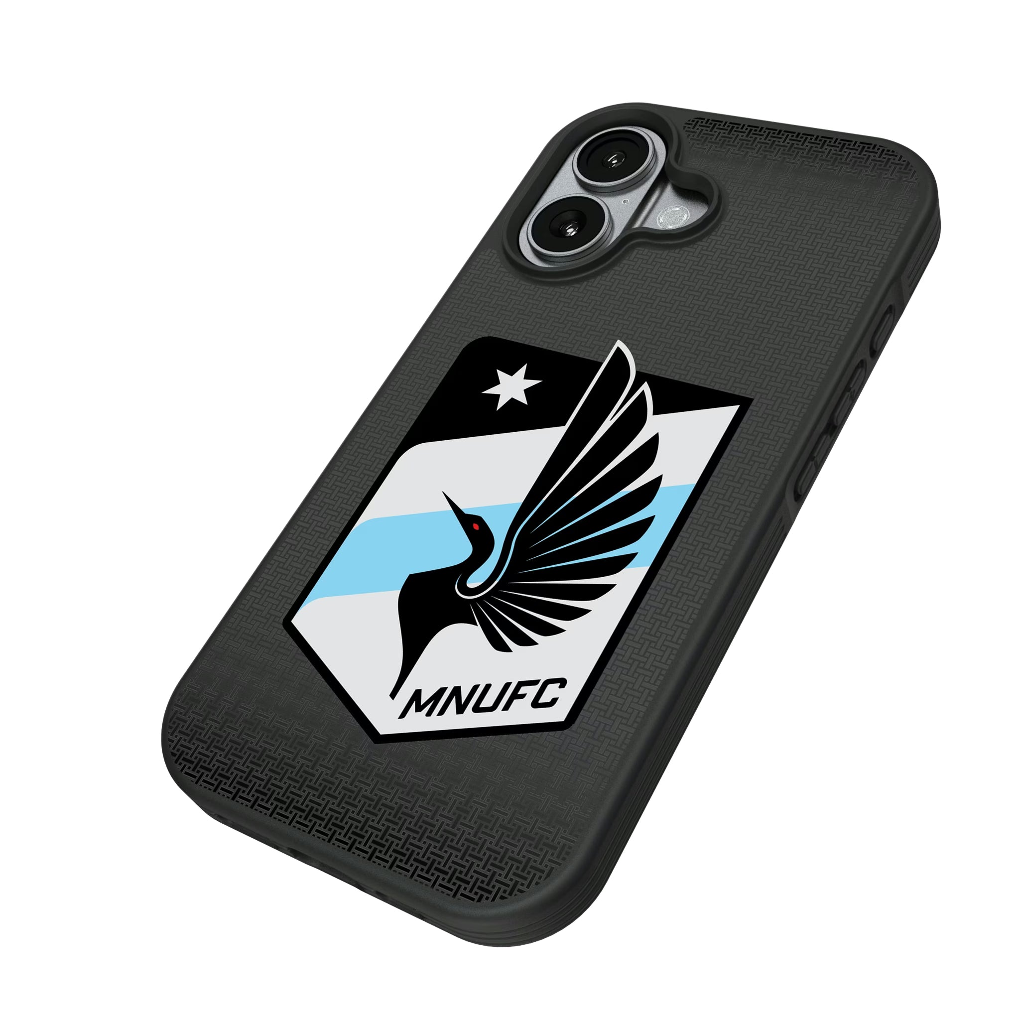Minnesota United FC Linen iPhone Bump Phone Case for Apple iPhone - Isometric View#Device_iPhone 17
