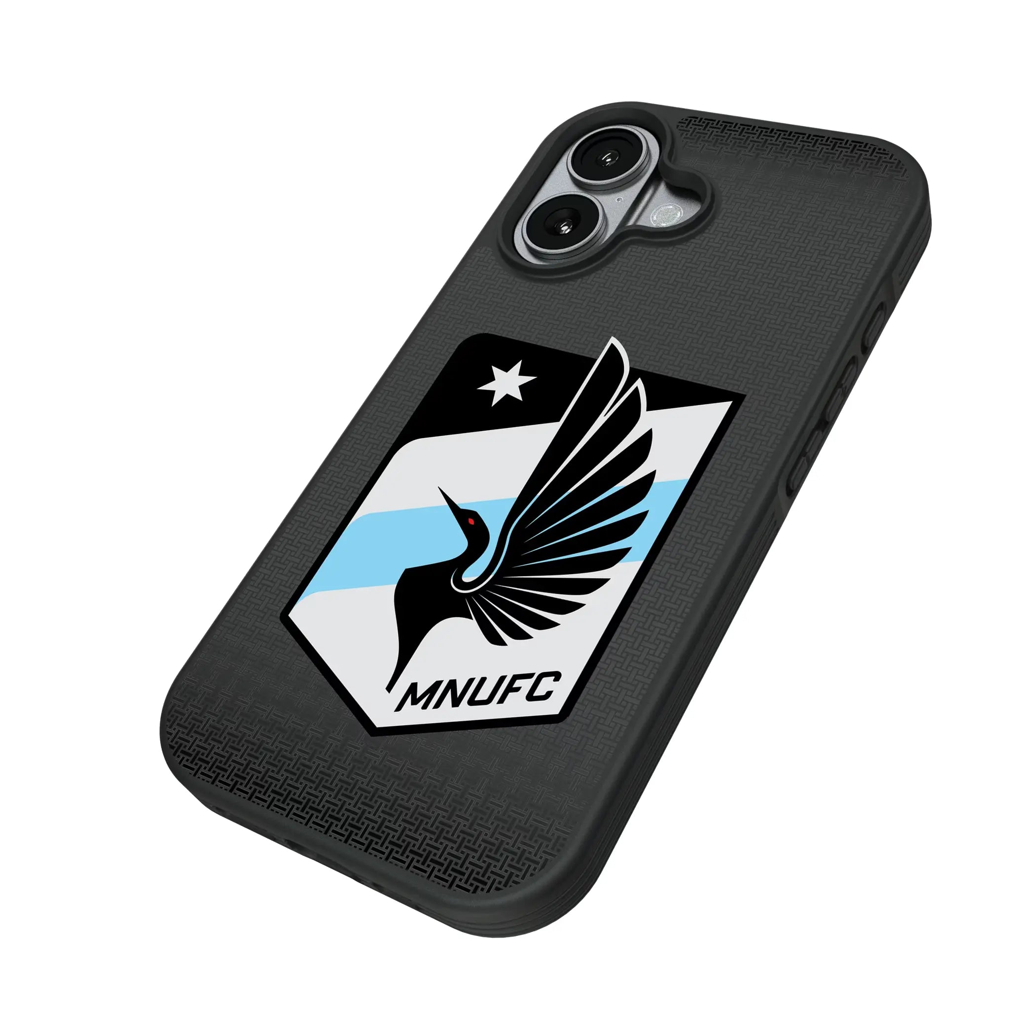 Minnesota United FC Linen iPhone Bump Phone Case for Apple iPhone - Isometric View#Device_iPhone 17