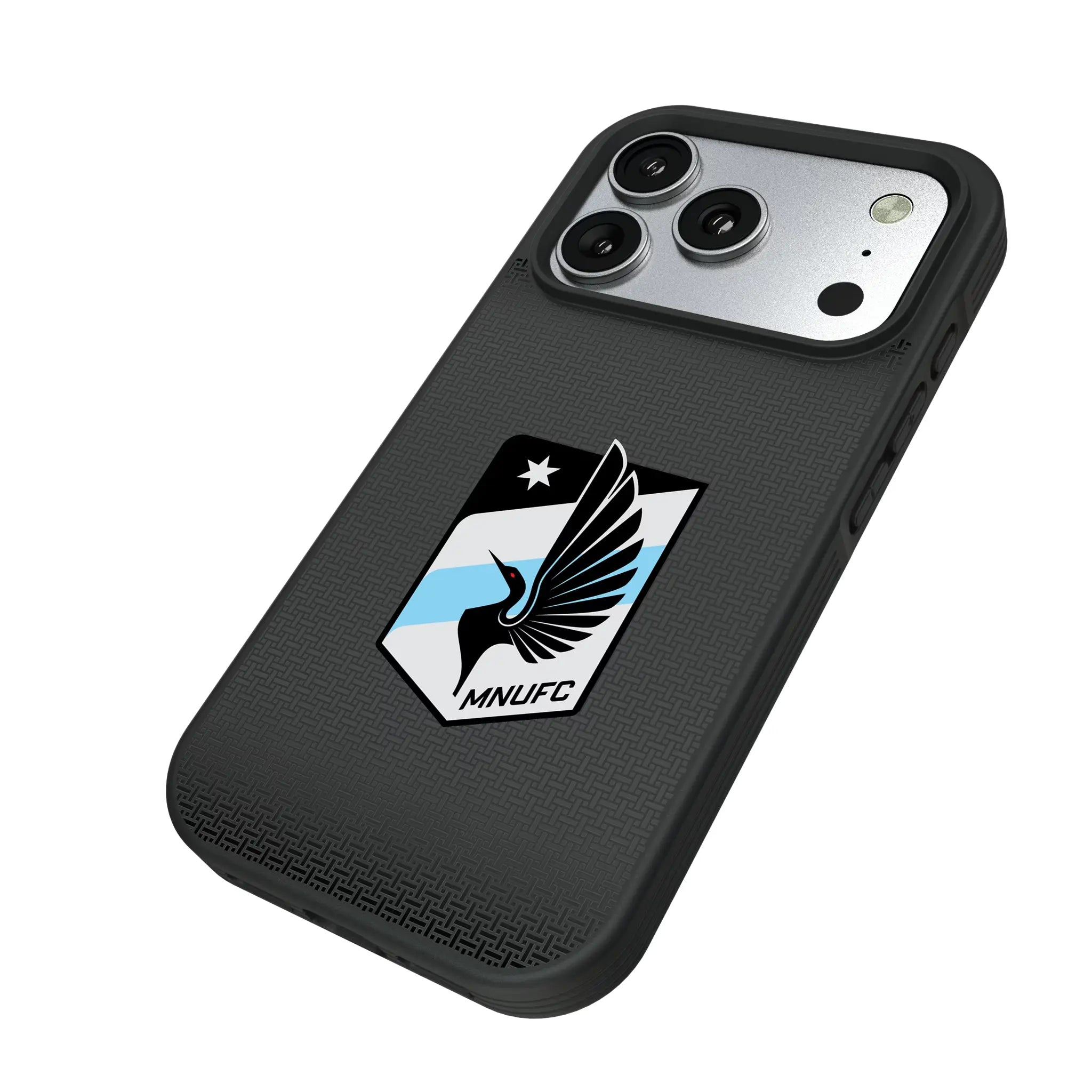Minnesota United FC Linen iPhone Bump Phone Case for Apple iPhone - Isometric View#Device_iPhone 17 Pro