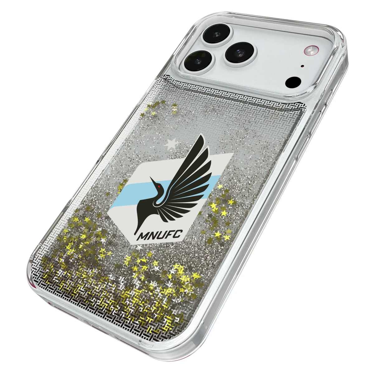 Minnesota United FC Linen iPhone Glitter Phone Case for Apple iPhone - Isometric View#Device_iPhone 18 Pro Max
