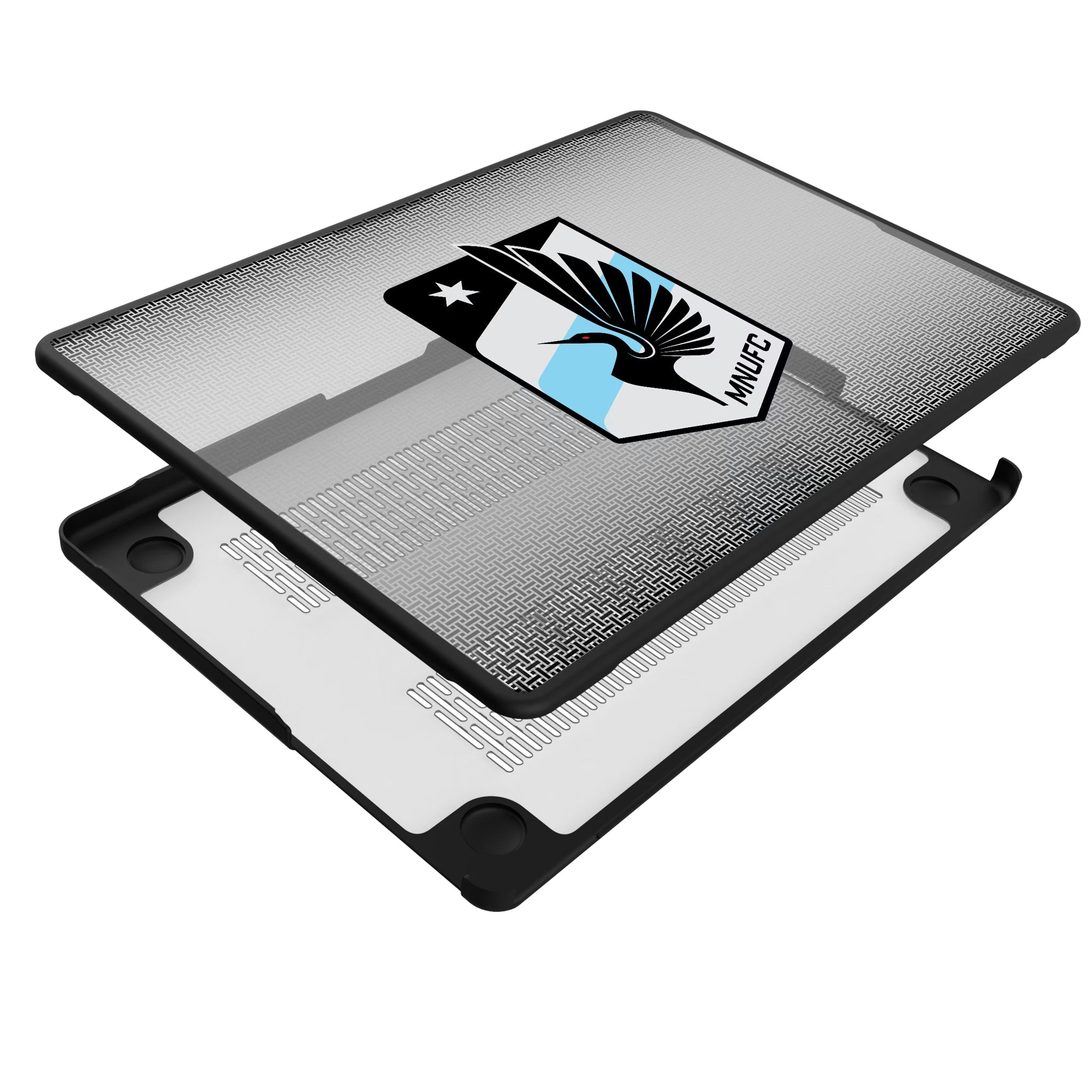Minnesota United FC Linen MacBook Laptop Case for Apple MacBook - Isometric View#Device_MacBook Pro (14-inch, 2021) / MacBook Pro (14-inch, 2023) / MacBook Pro (14-inch, 2024)