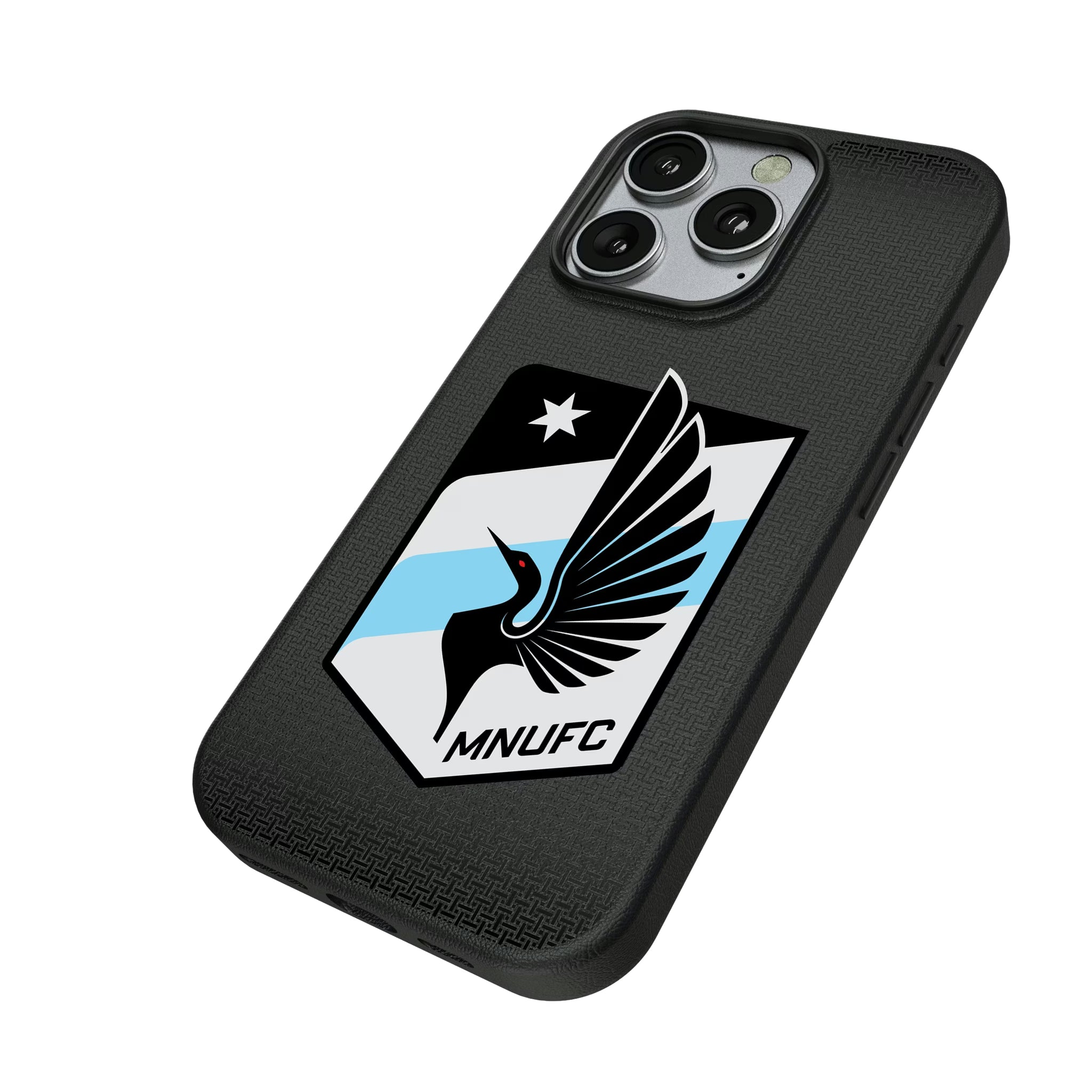 Minnesota United FC Linen iPhone MagSafe Compatible Phone Case for Apple iPhone - Isometric View