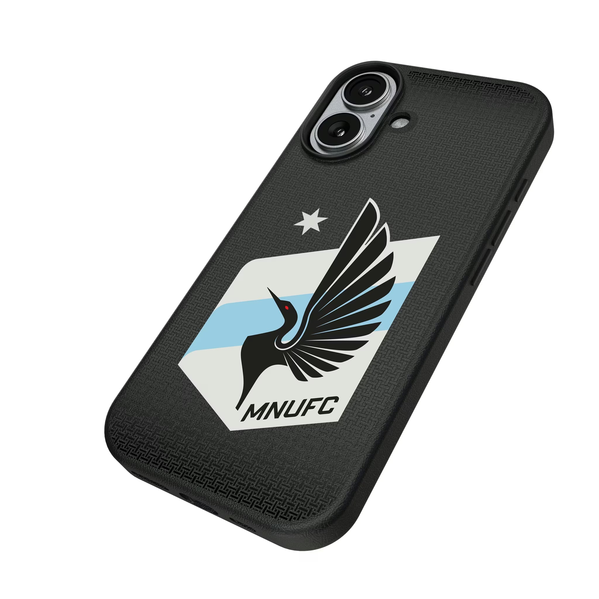 Minnesota United FC Linen iPhone MagSafe Compatible Phone Case for Apple iPhone - Isometric View#Device_iPhone 17