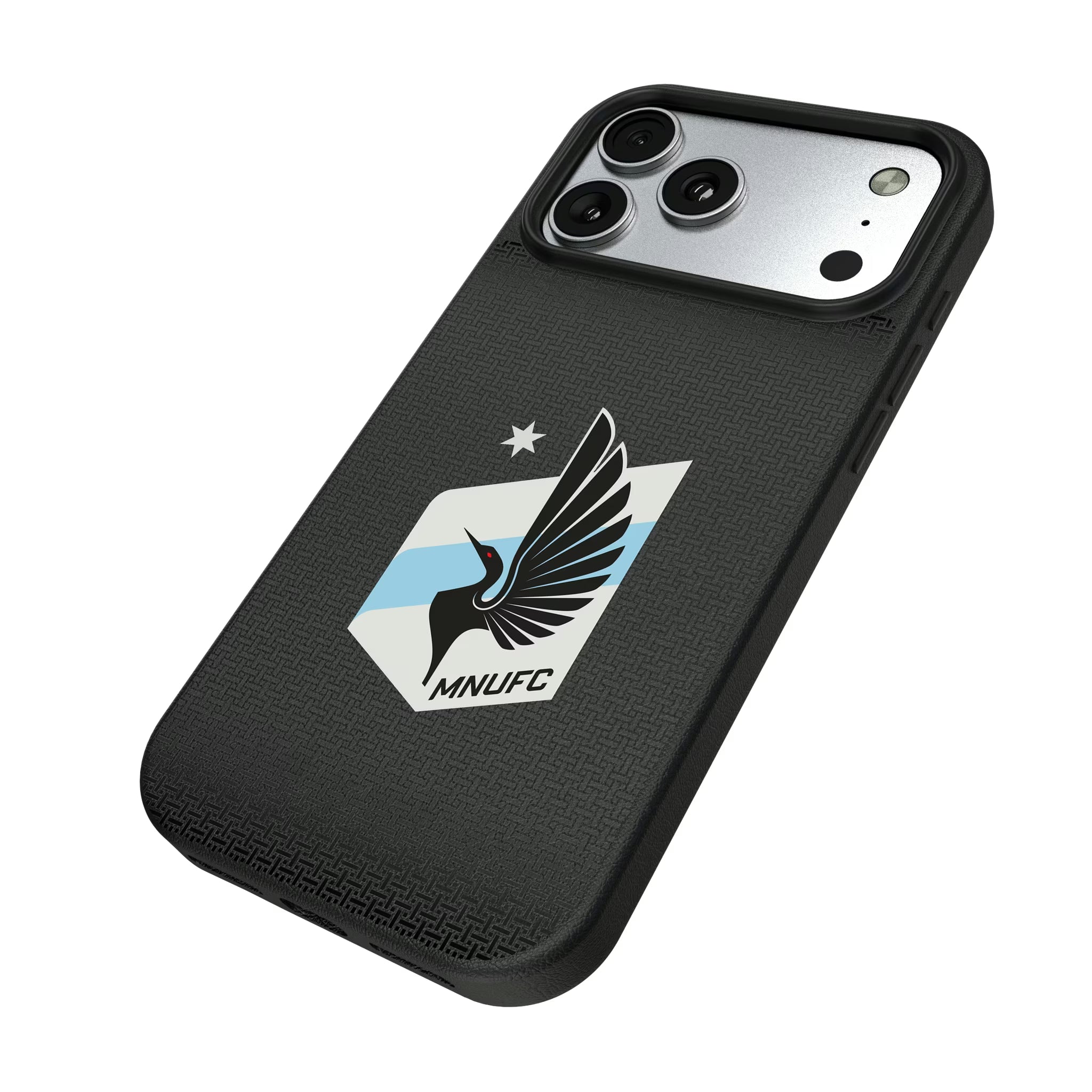 Minnesota United FC Linen iPhone MagSafe Compatible Phone Case for Apple iPhone - Isometric View#Device_iPhone 17 Pro Max