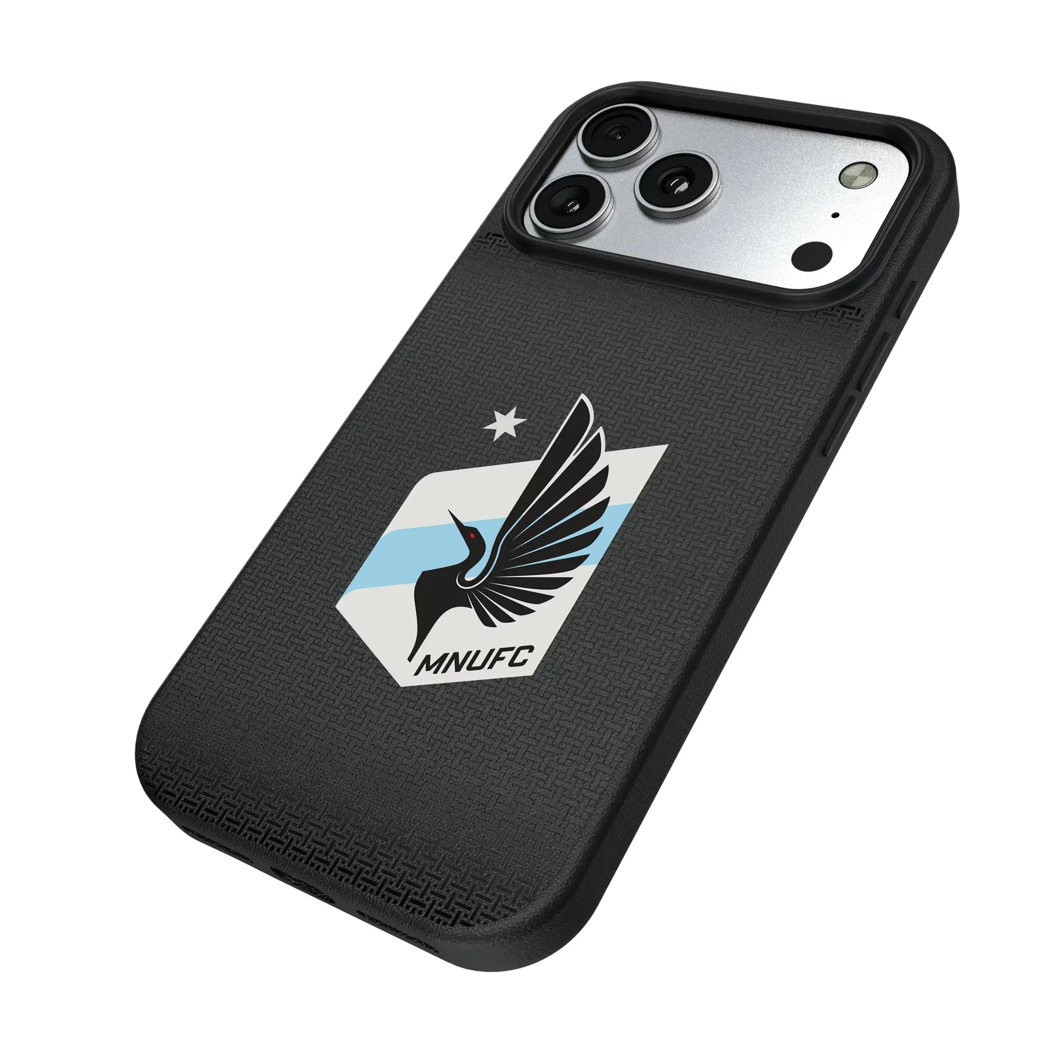 Minnesota United FC Linen iPhone MagSafe Compatible Phone Case for Apple iPhone - Isometric View#Device_iPhone 17 Pro Max