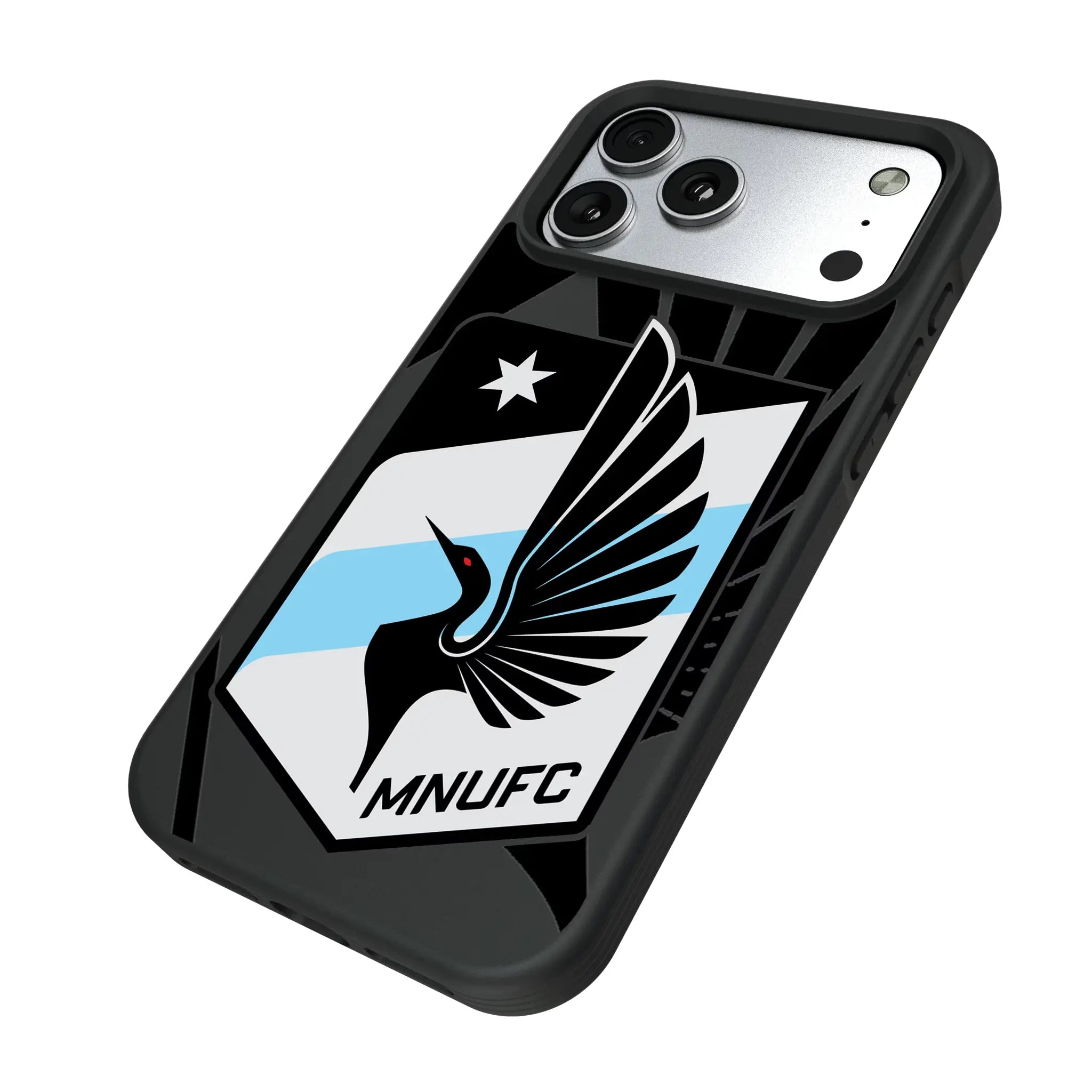 Minnesota United FC Monocolor Tilt iPhone Bump Phone Case for Apple iPhone - Isometric View#Device_iPhone 17 Pro Max