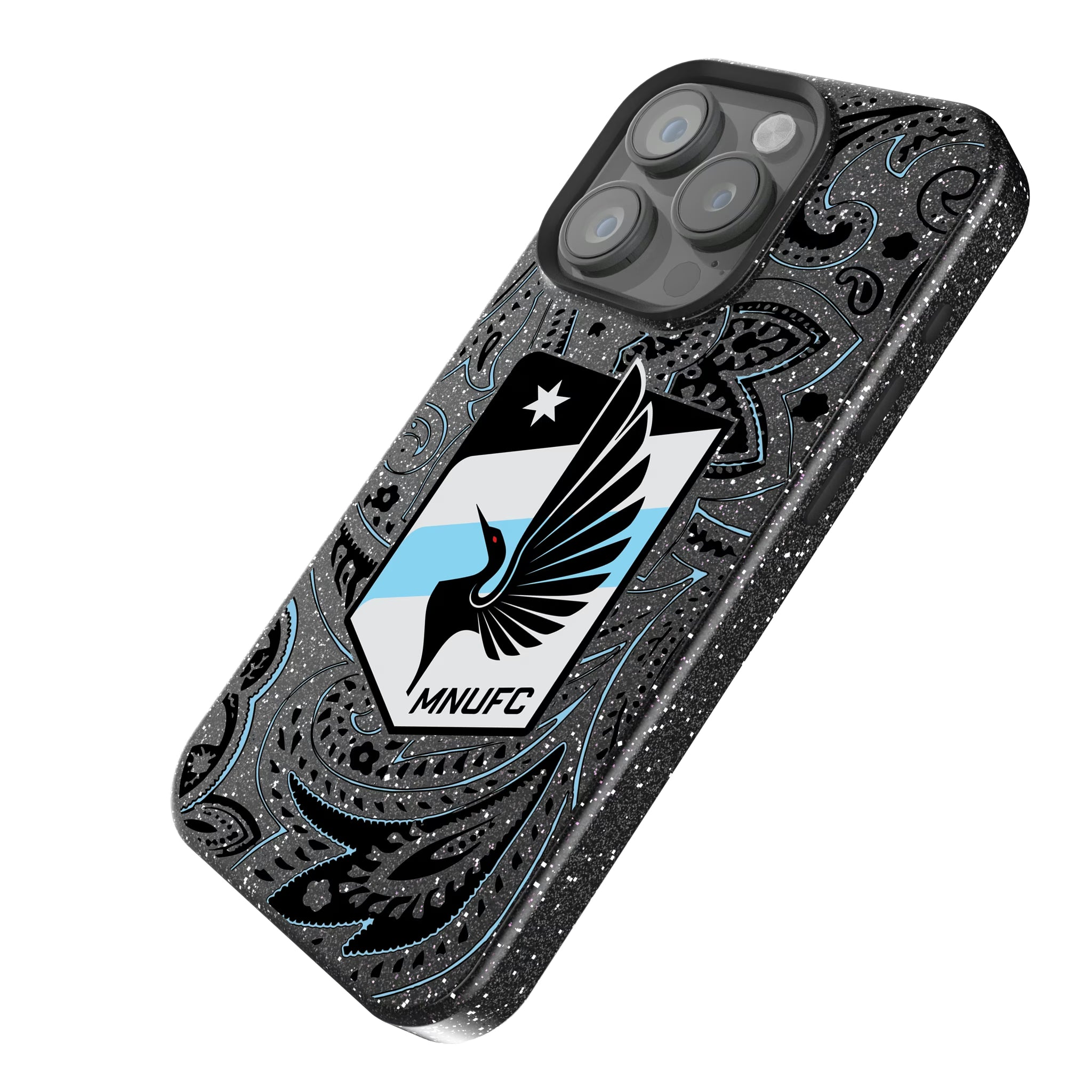 Minnesota United FC Paisley iPhone Bling Phone Case for Apple iPhone - Isometric View
