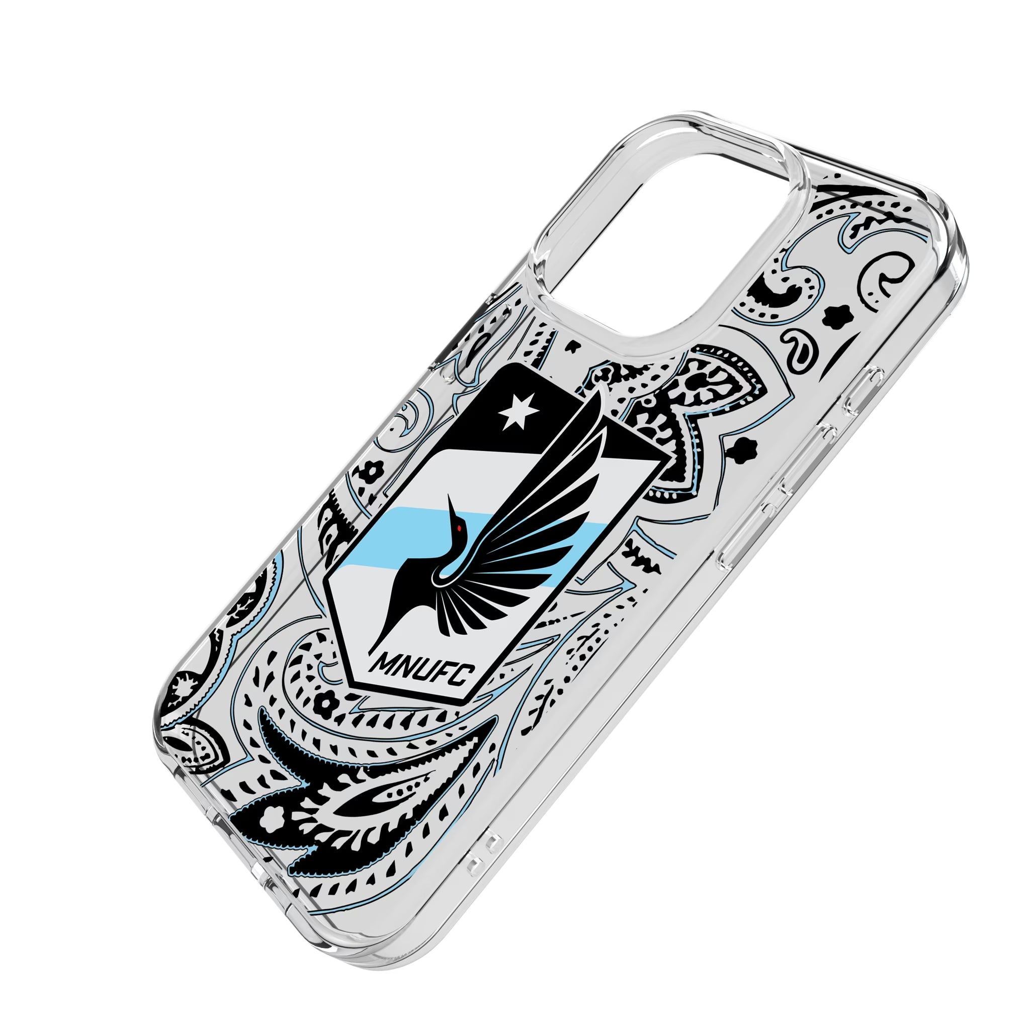 Minnesota United FC Paisley iPhone Clear Phone Case for Apple iPhone - Isometric View
