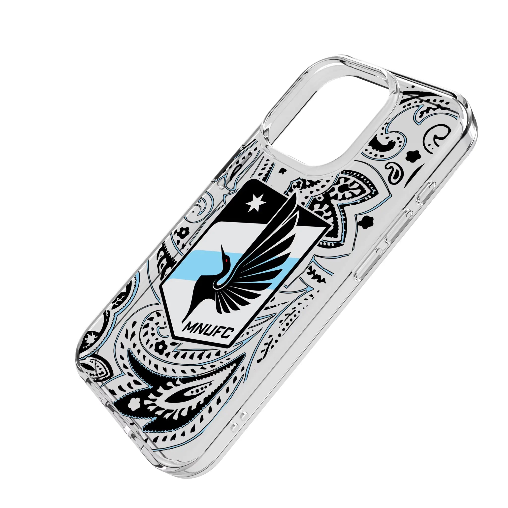 Minnesota United FC Paisley iPhone Clear Phone Case for Apple iPhone - Isometric View