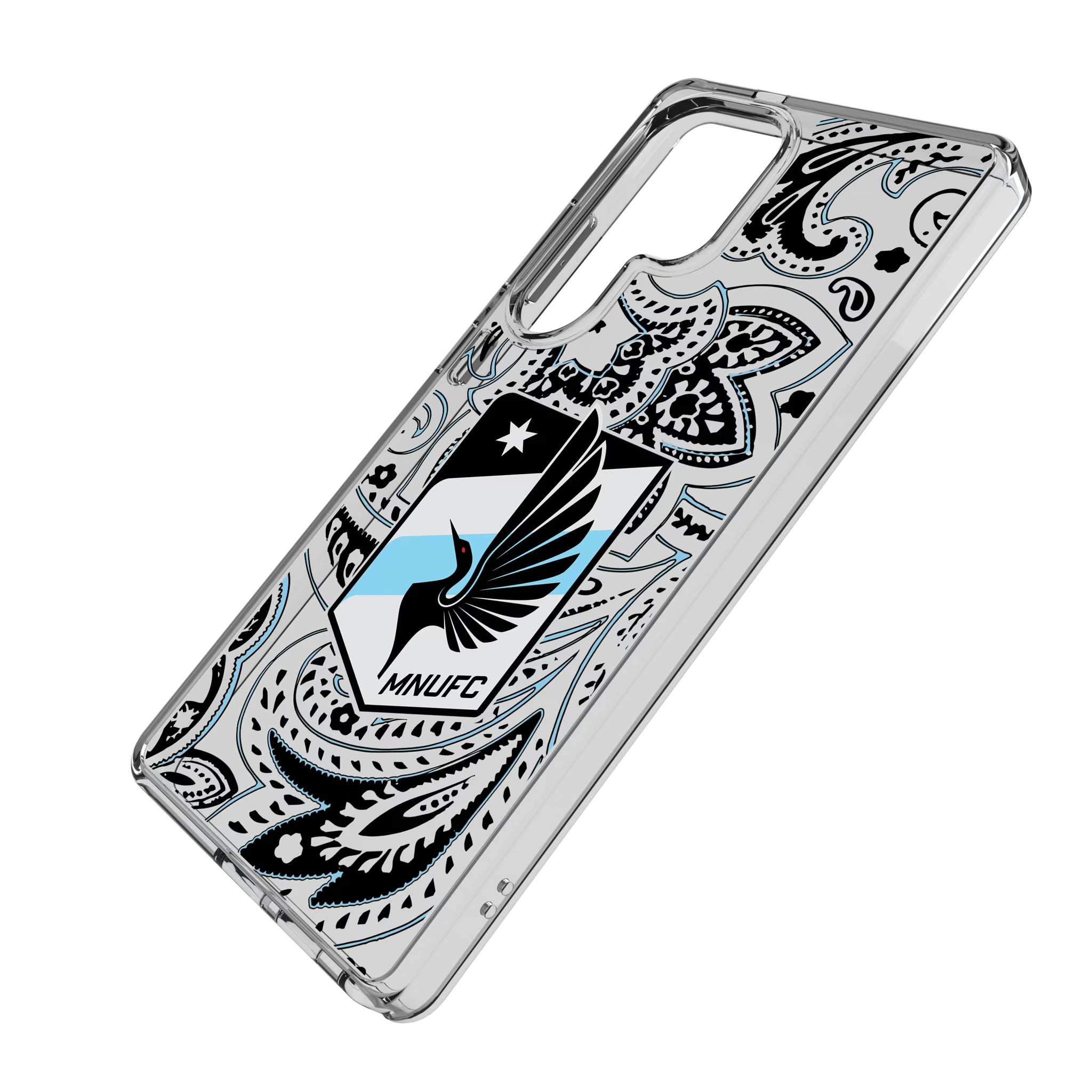 Minnesota United FC Paisley Galaxy Clear Phone Case for Samsung Galaxy - Isometric View